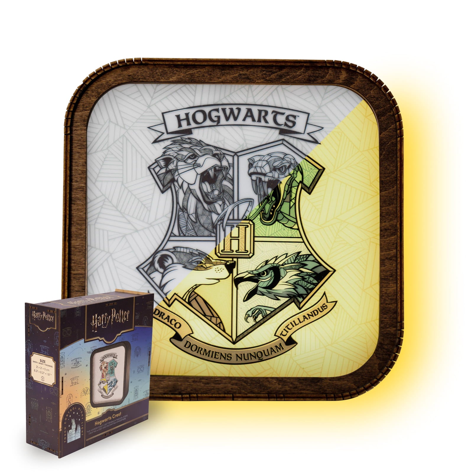 Veilleuse Harry Potter en bois acrylique-Blason de Poudlard