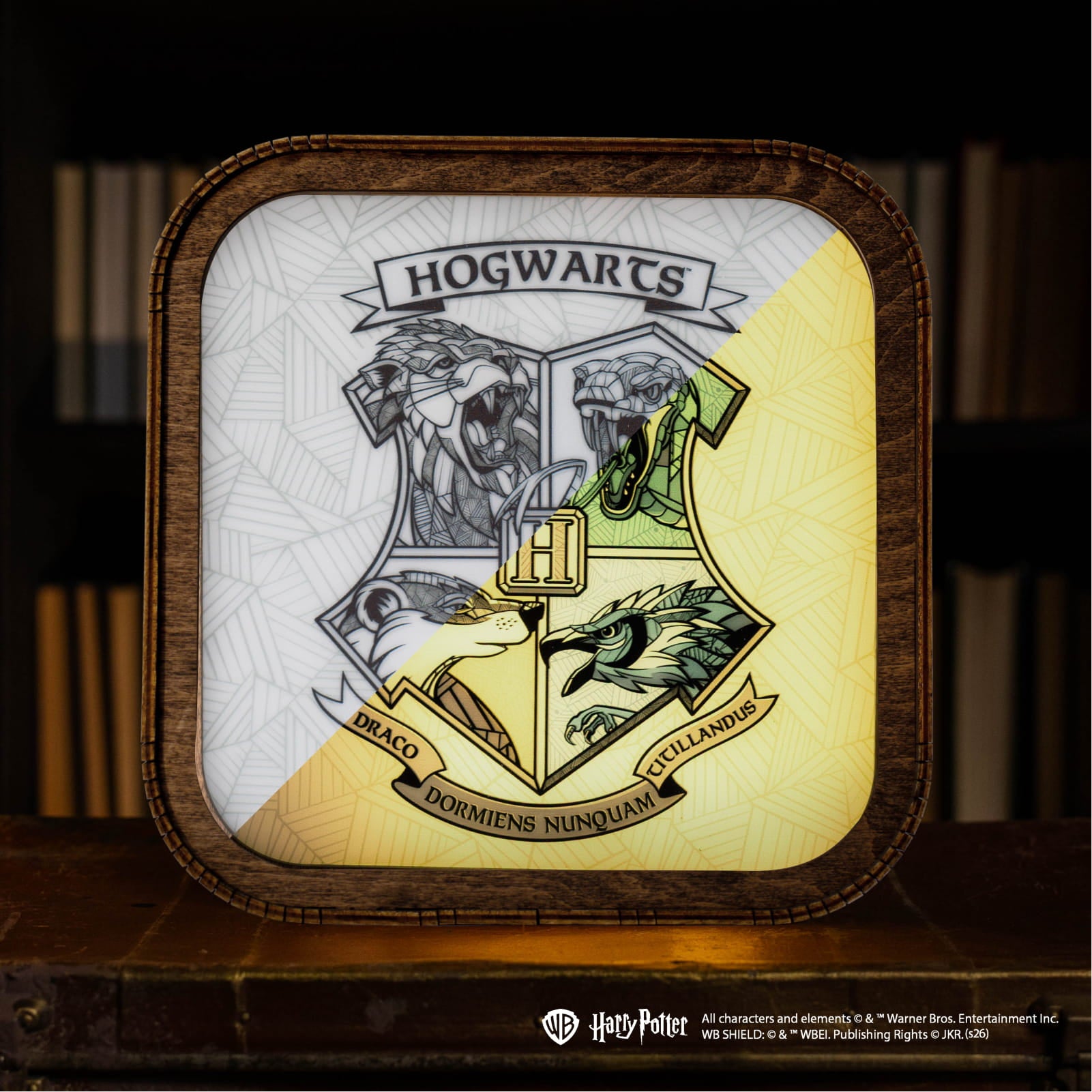 Veilleuse Harry Potter en bois acrylique-Blason de Poudlard