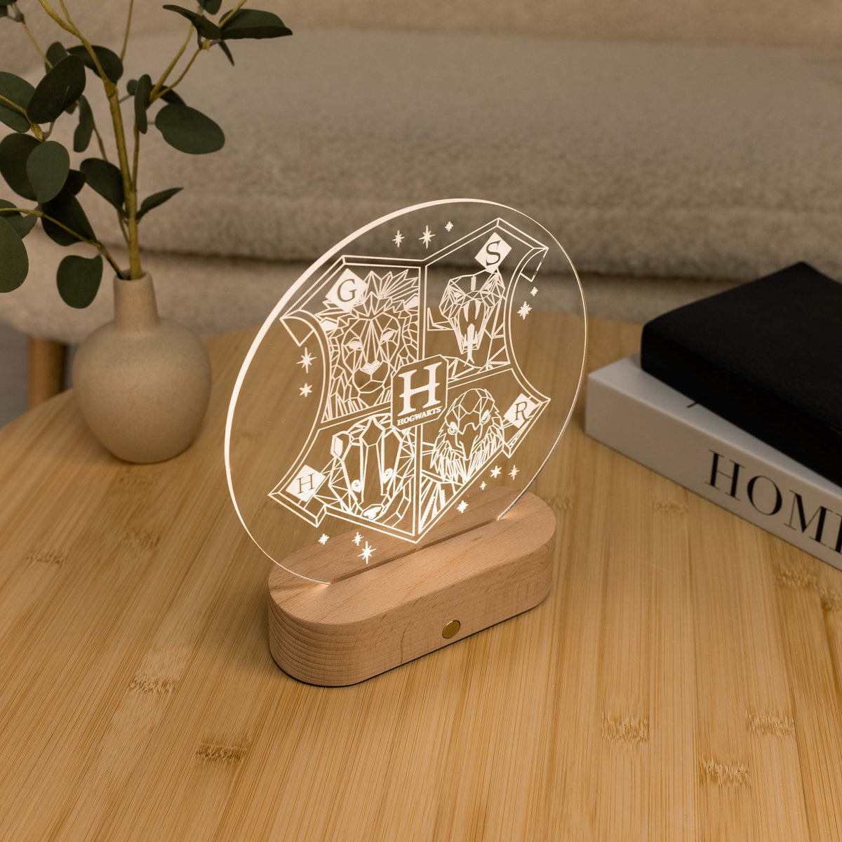Acrylic Harry Potter Night Light - Hogwarts Crest by Enjoy The Wood