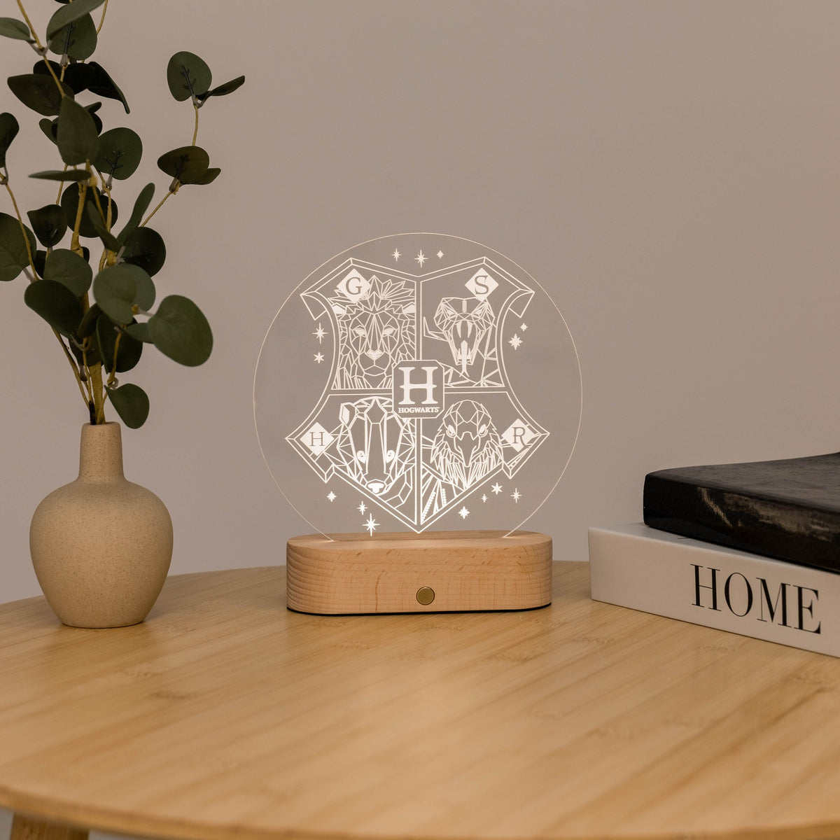 Acrylic Harry Potter Night Light - Hogwarts Crest by Enjoy The Wood