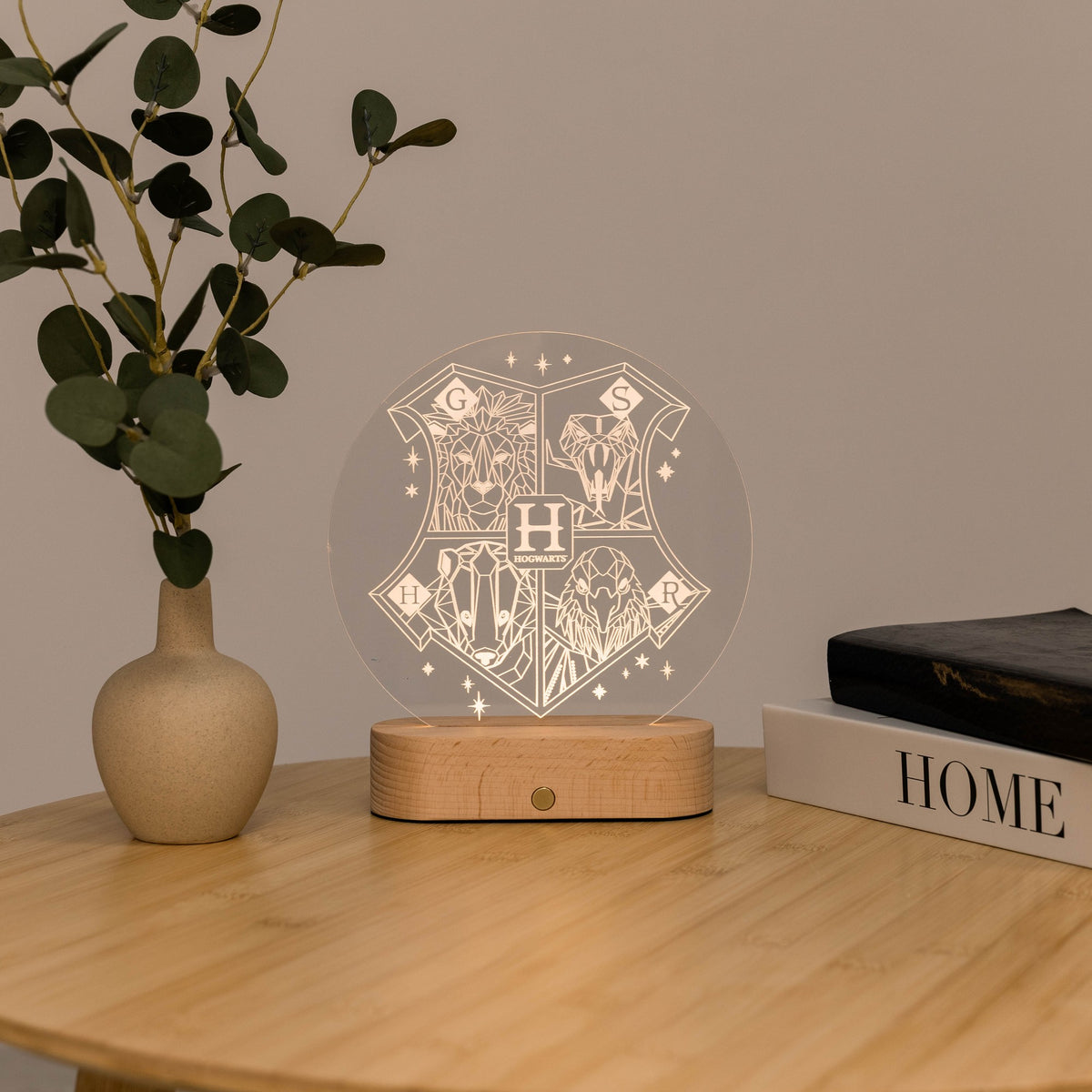 Acrylic Harry Potter Night Light - Hogwarts Crest by Enjoy The Wood