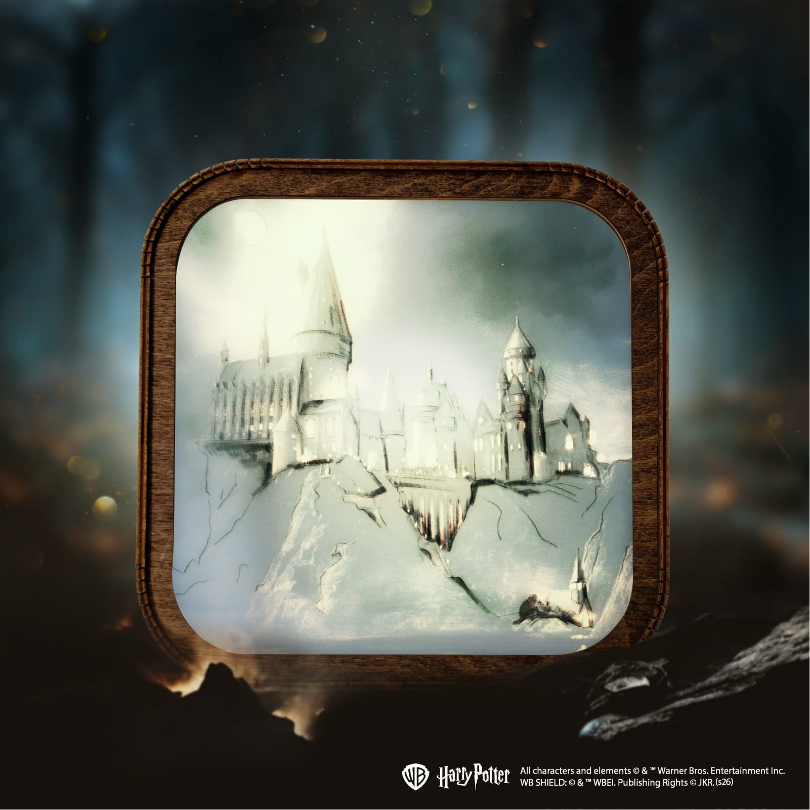 Wooden Acrylic Harry Potter Night Light - Hogwarts After Curfew by Enjoy The Wood