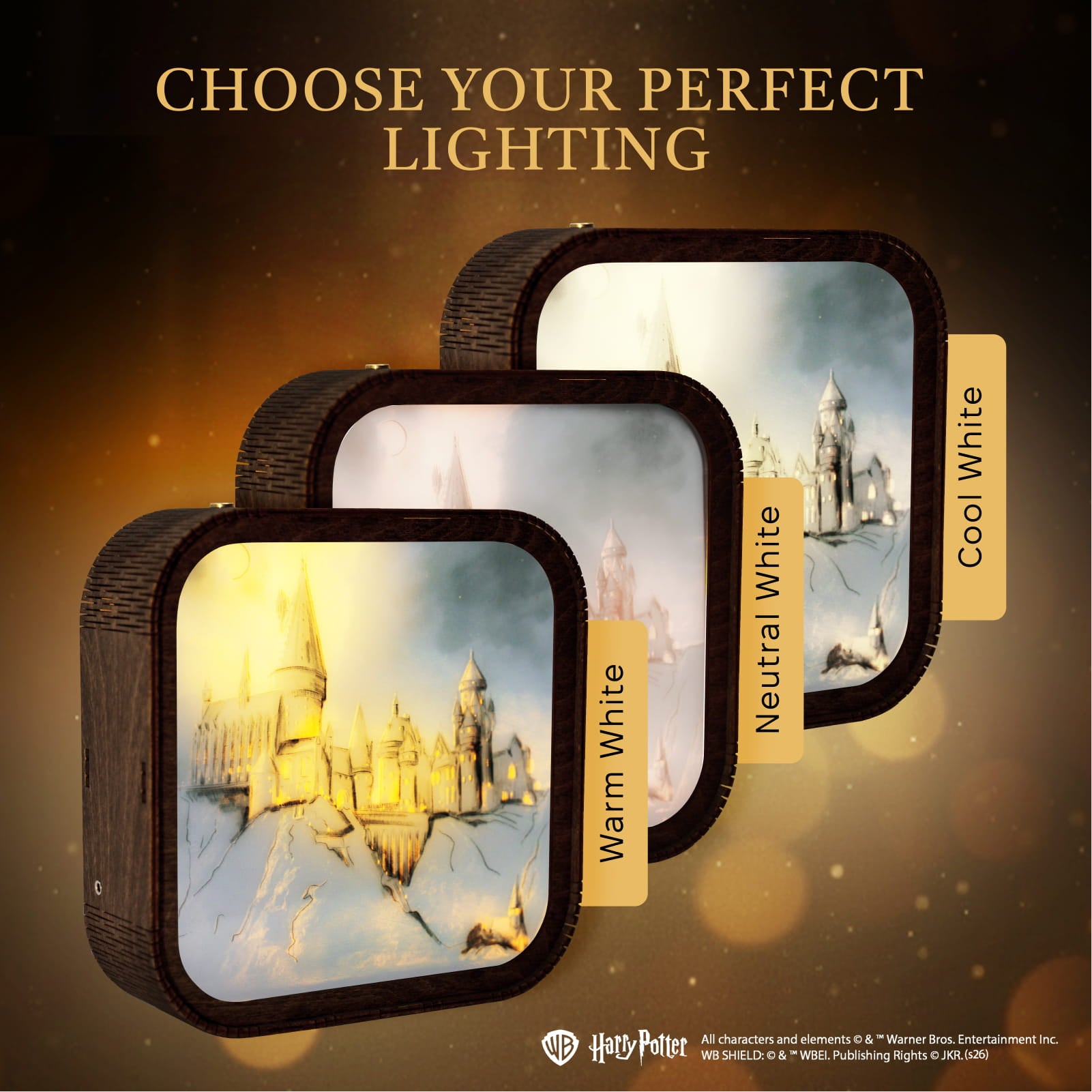 Wooden Acrylic Harry Potter Night Light - Hogwarts After Curfew by Enjoy The Wood