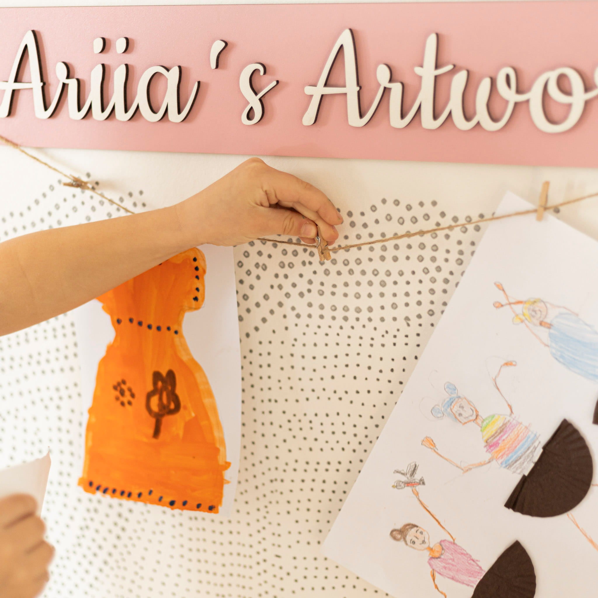 Kids Art Display Wall - Pink by Enjoy The Wood