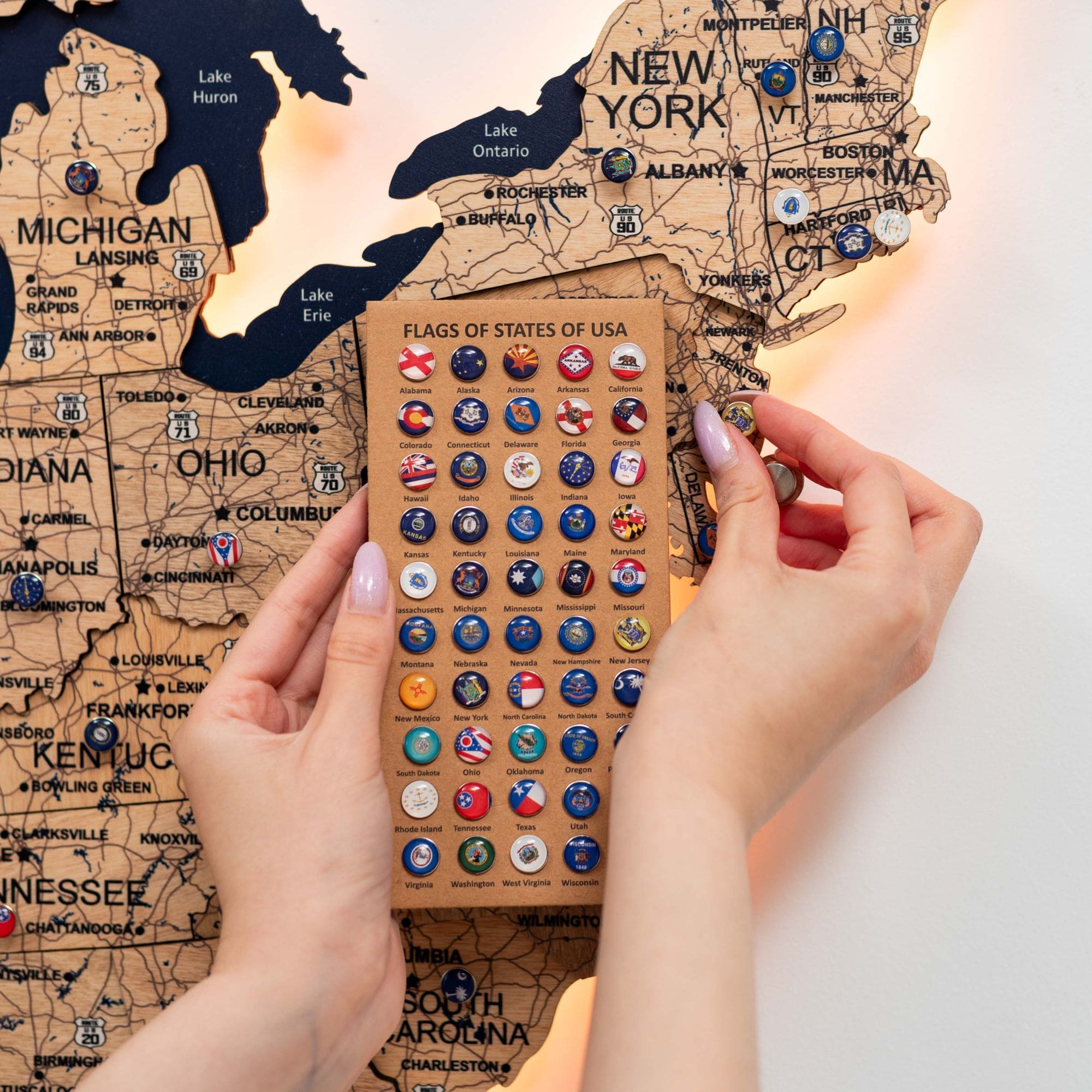 wooden puzzle map of usa