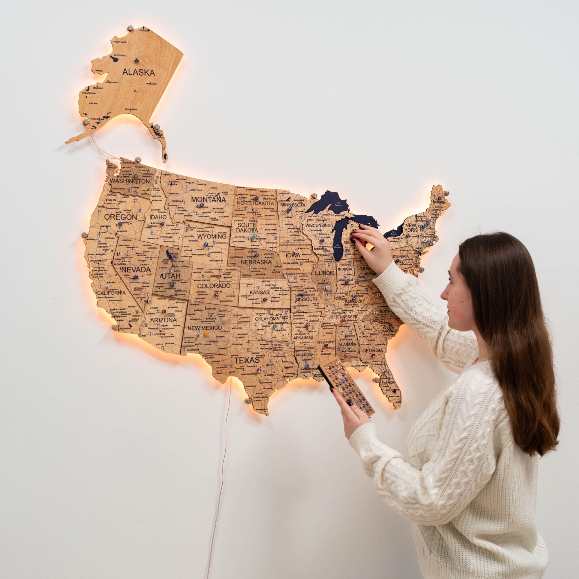 wooden puzzle map of usa