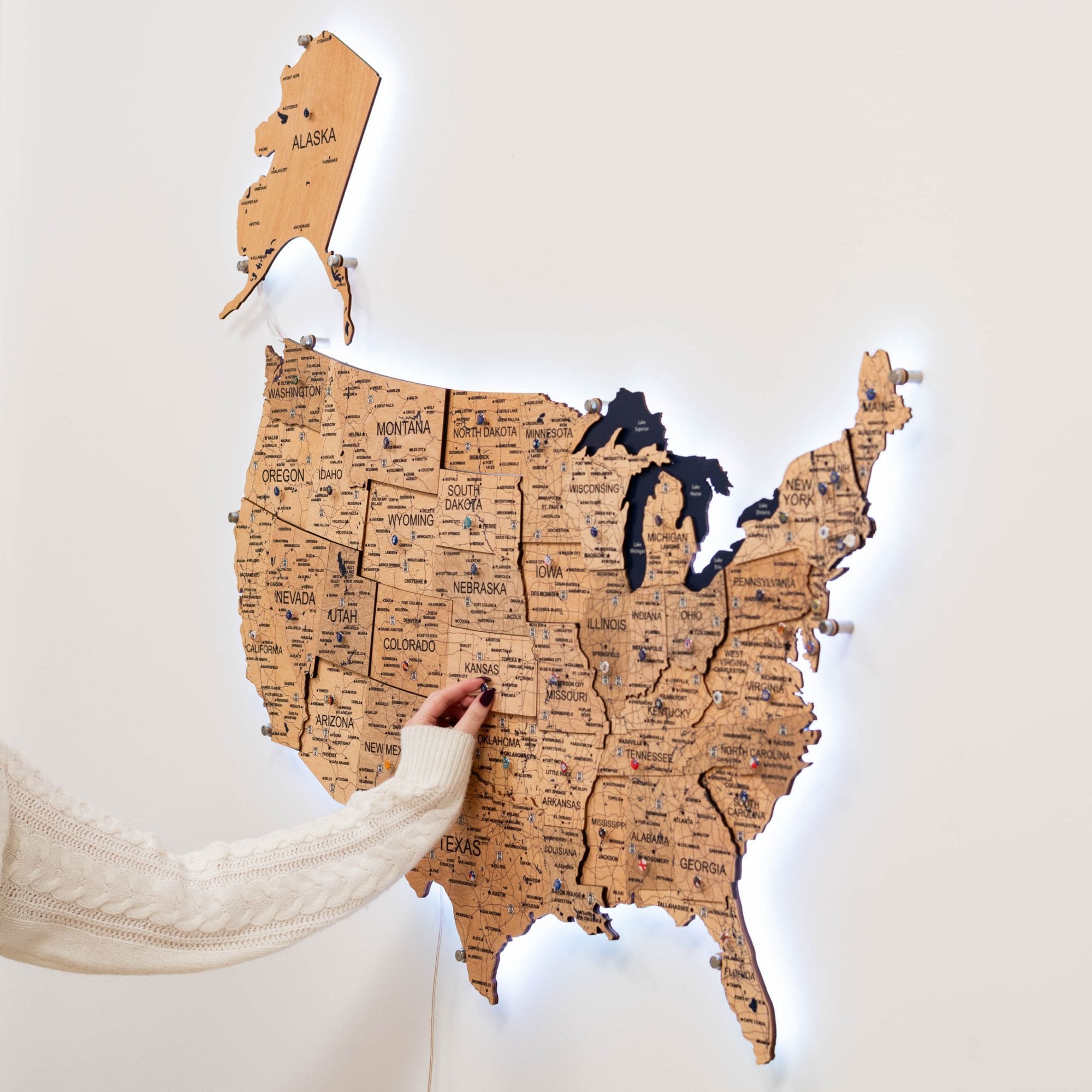wooden puzzle map of usa