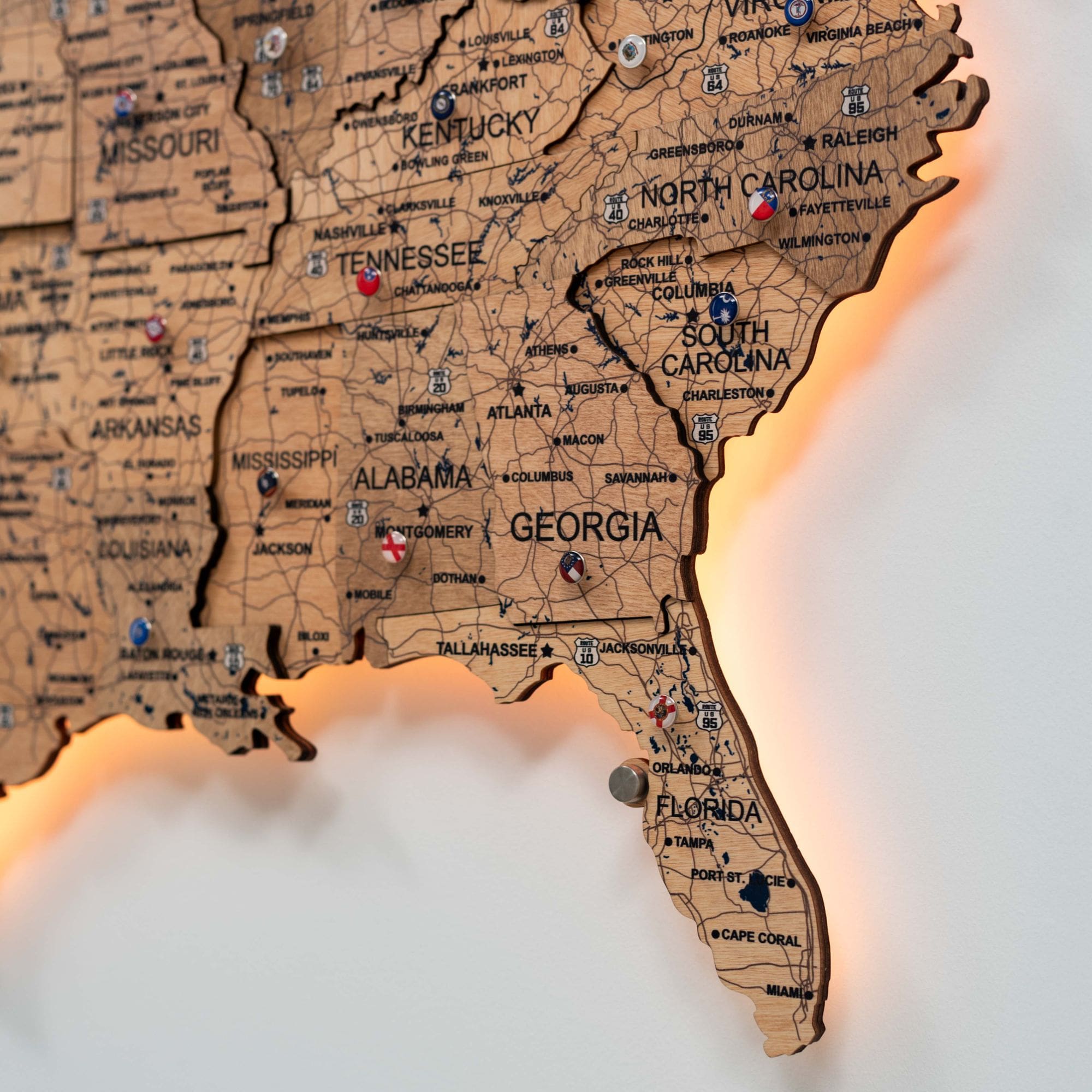 wooden puzzle map of usa