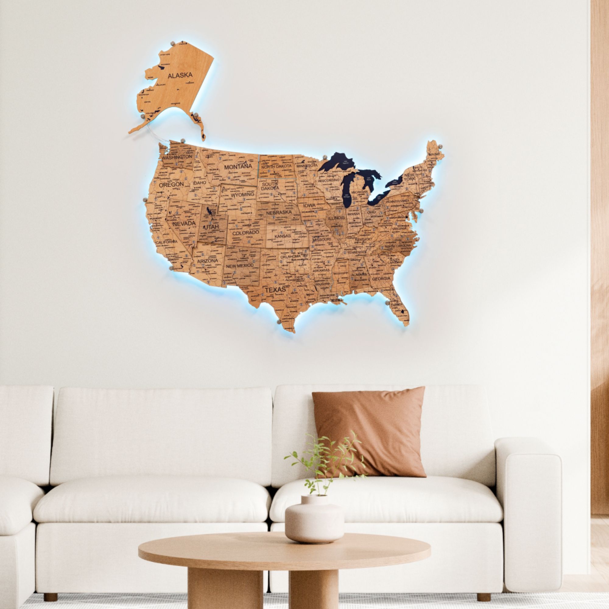 wooden puzzle map of usa