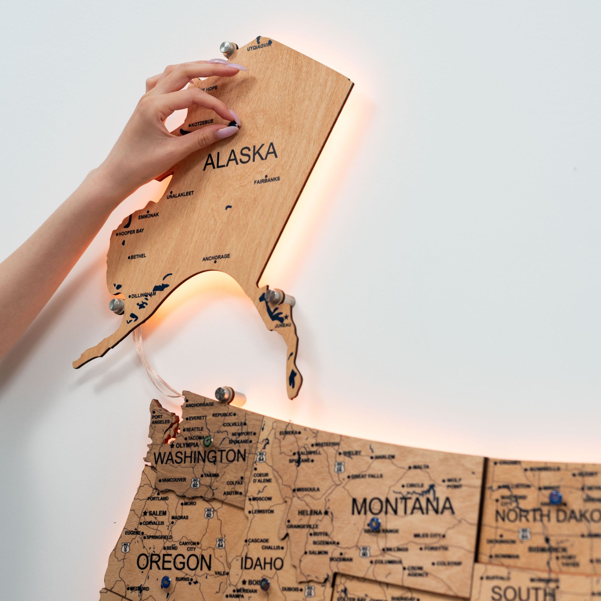 wooden puzzle map of usa