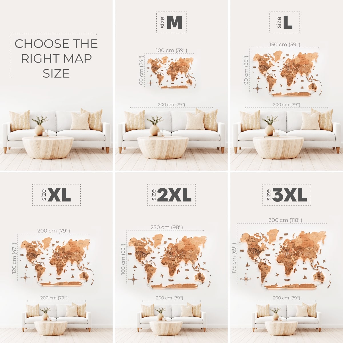 light wooden map oak