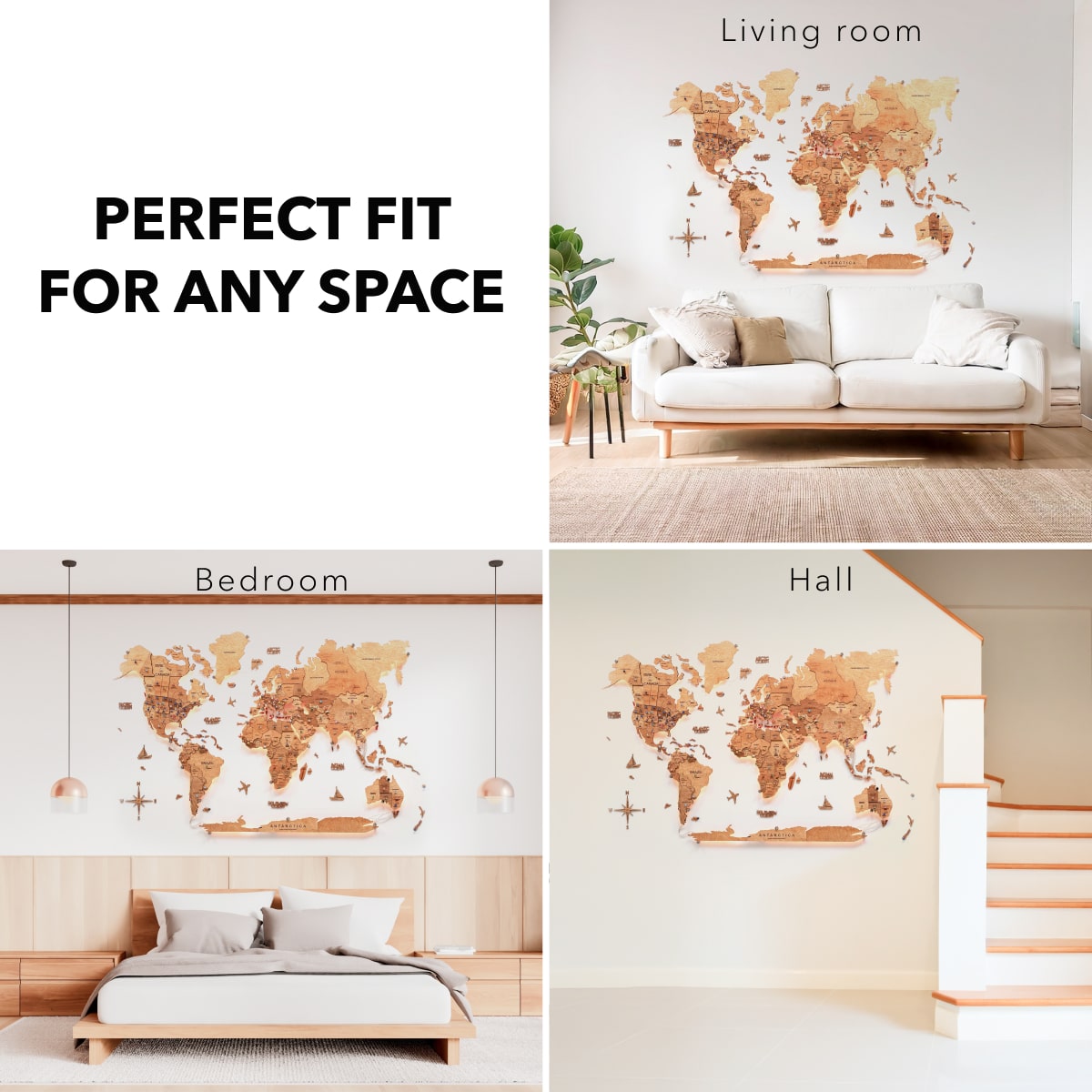 light wooden map oak