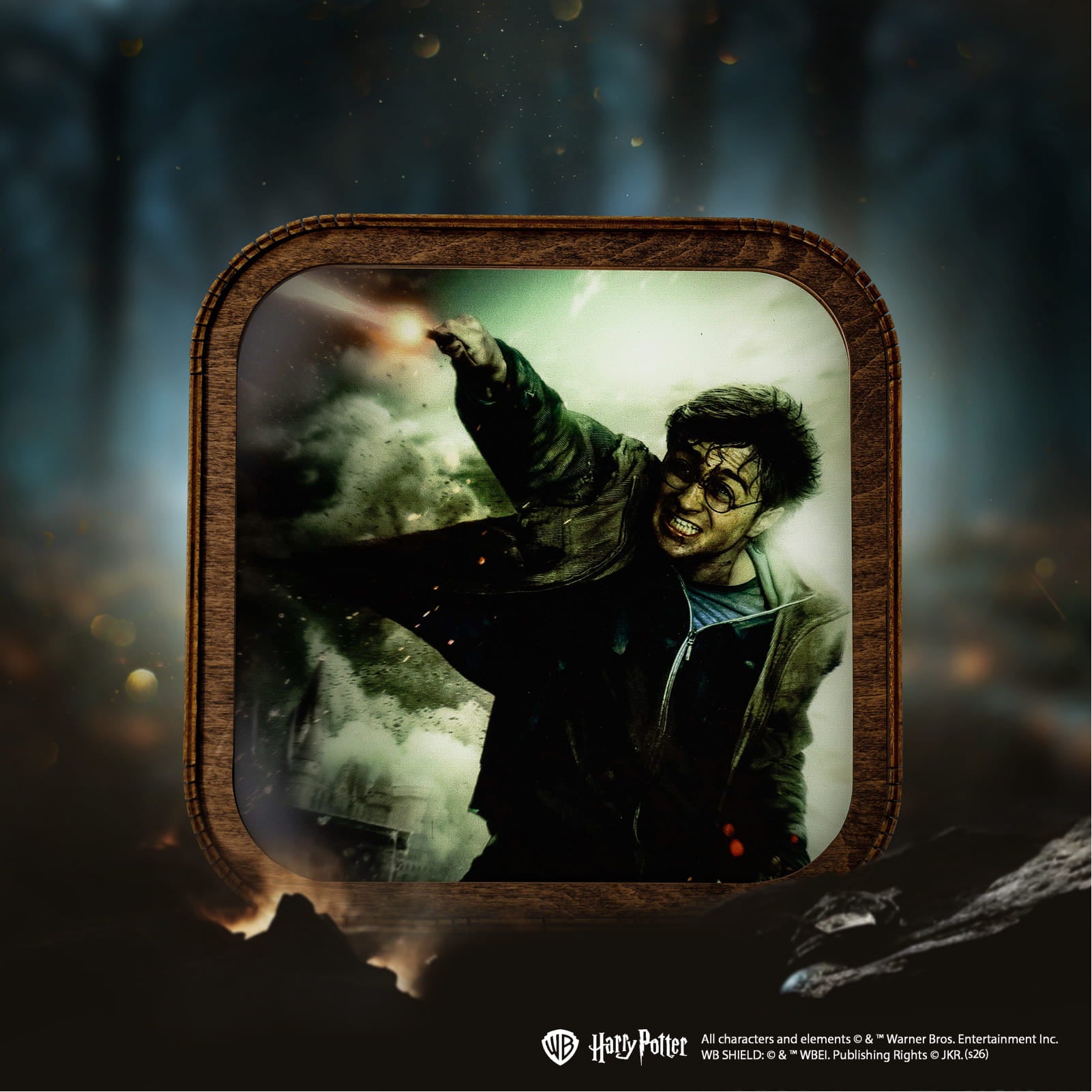 Wooden Acrylic Harry Potter Night Light - Light of Expelliarmus