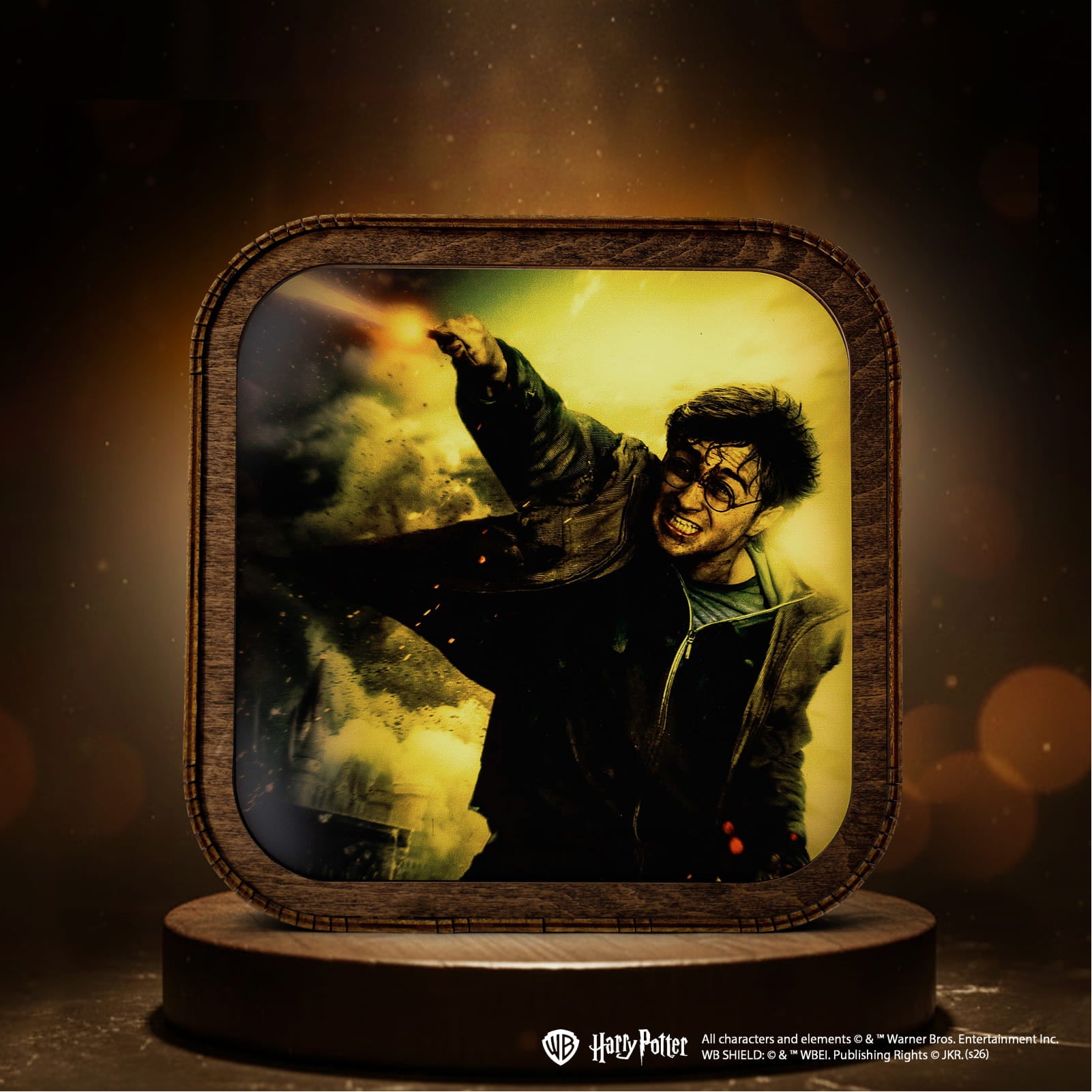 Wooden Acrylic Harry Potter Night Light - Light of Expelliarmus