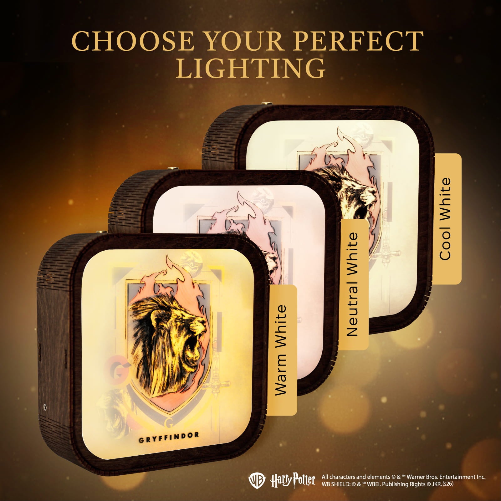 Wooden Acrylic Harry Potter Night Light - Lion of Gryffindor by Enjoy The Wood
