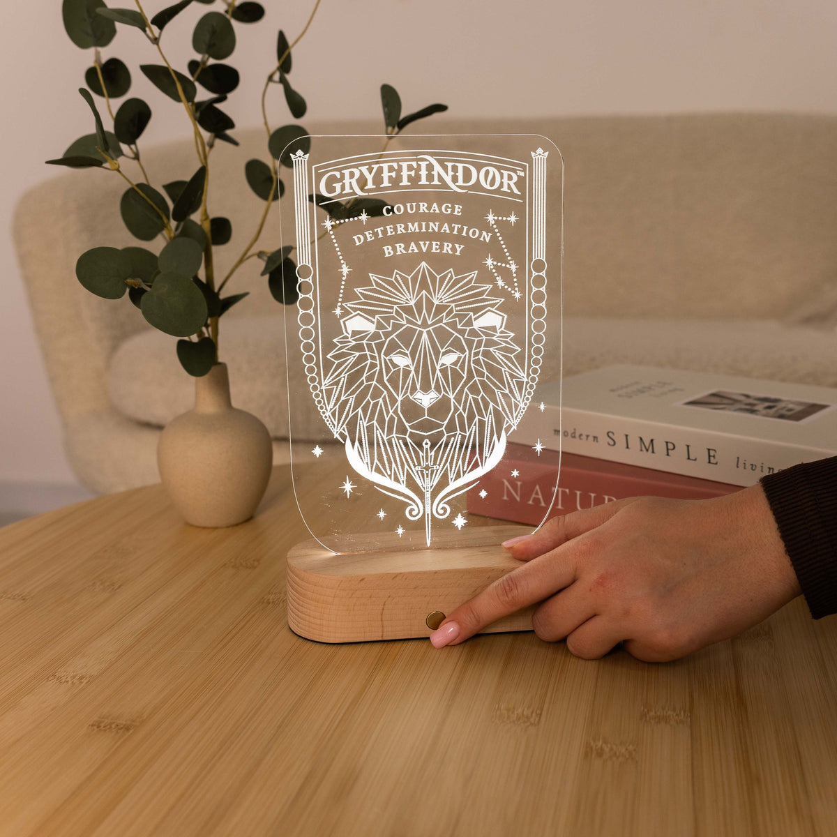 Acrylic Harry Potter Night Light - Lion of Gryffindor by Enjoy The Wood
