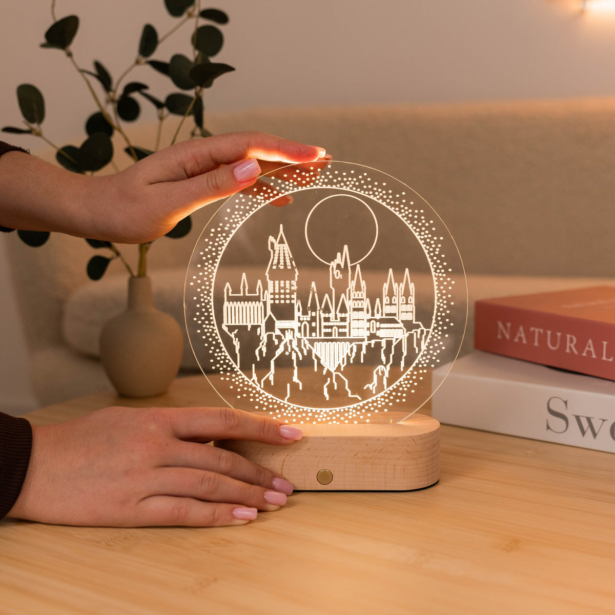 Acrylic Harry Potter Night Light - Midnight at Hogwarts by Enjoy The Wood