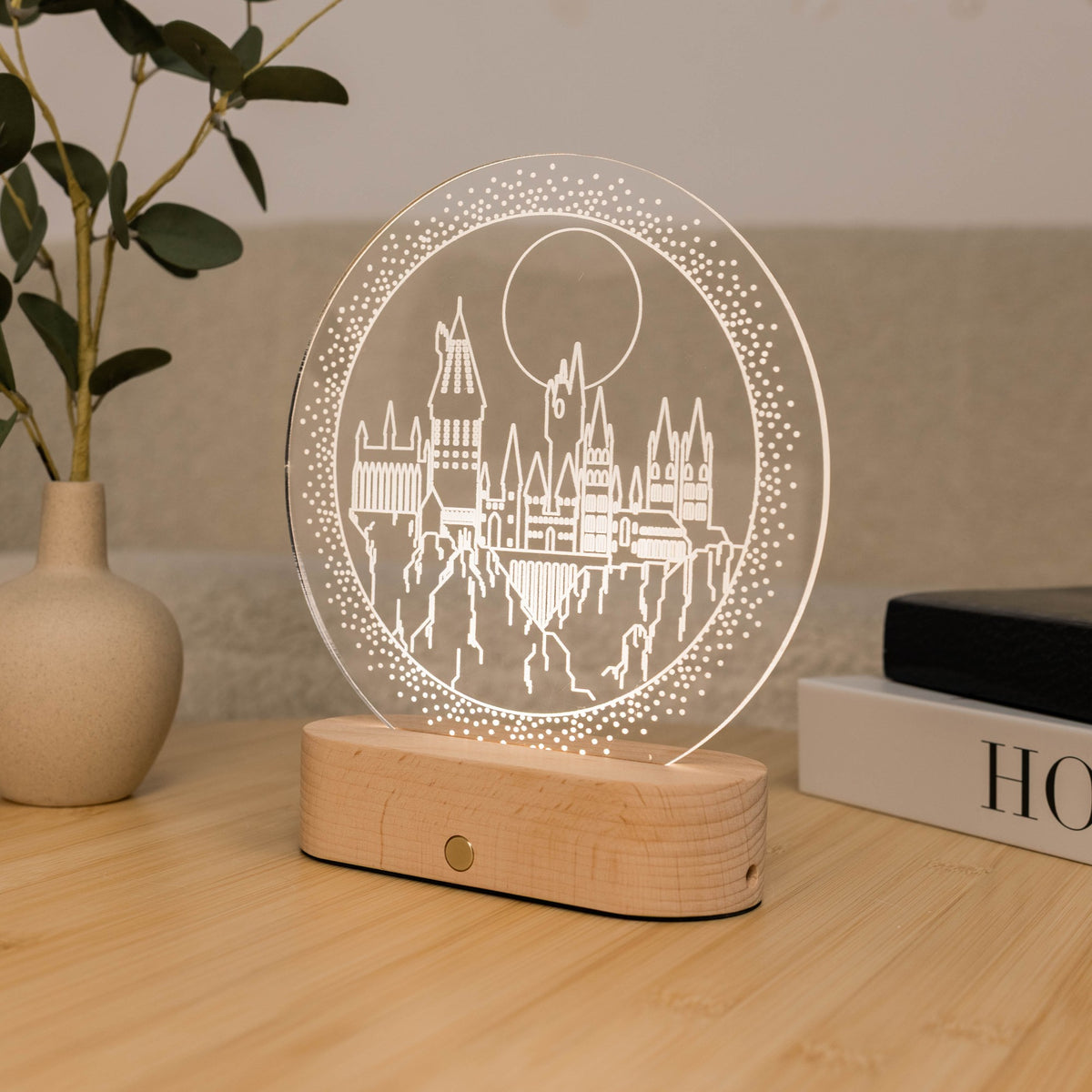 Acrylic Harry Potter Night Light - Midnight at Hogwarts by Enjoy The Wood