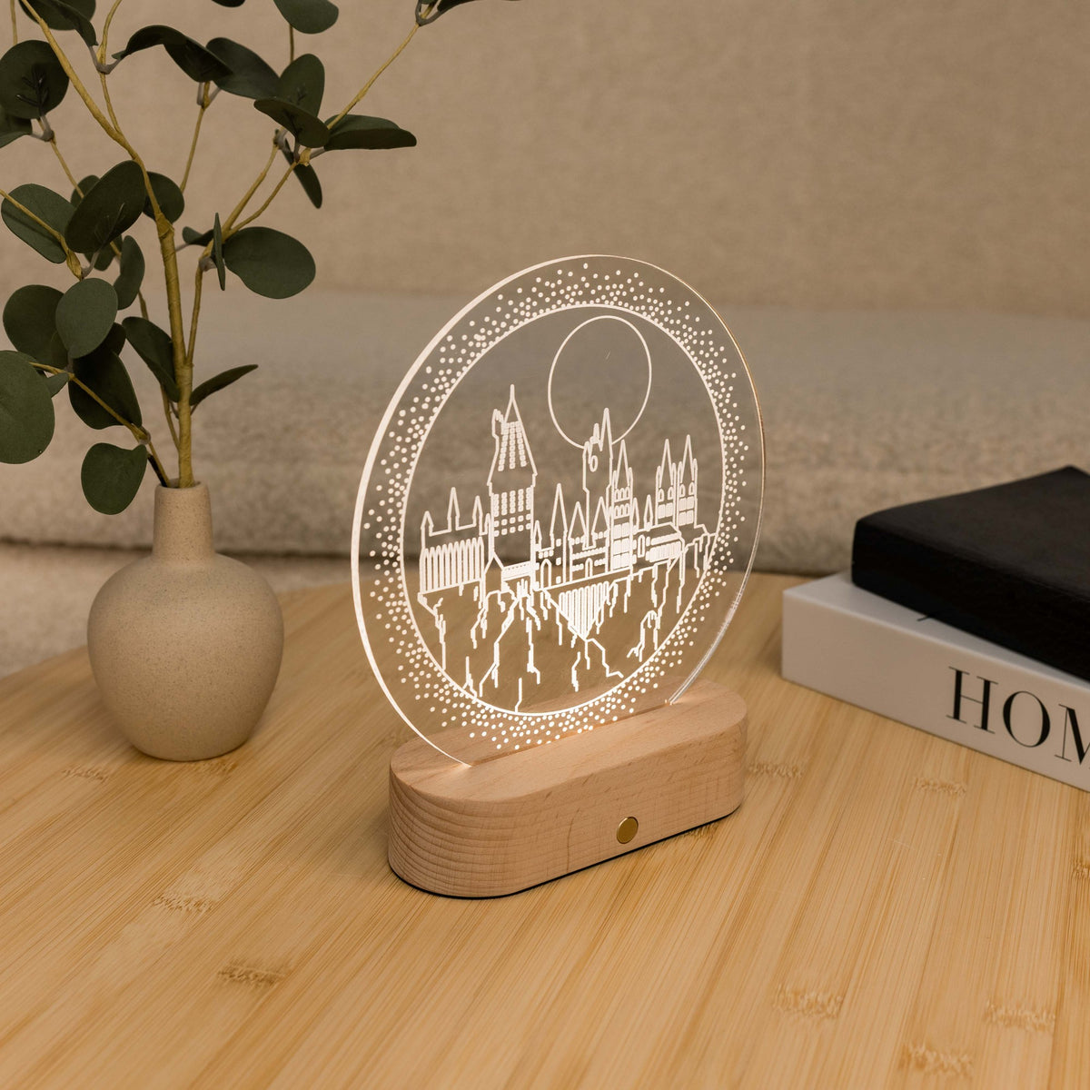Acrylic Harry Potter Night Light - Midnight at Hogwarts by Enjoy The Wood
