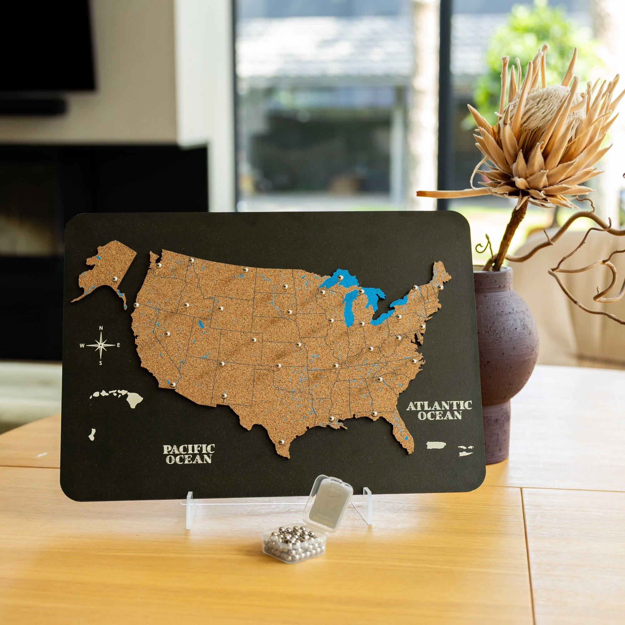 usa map cork multicolor
