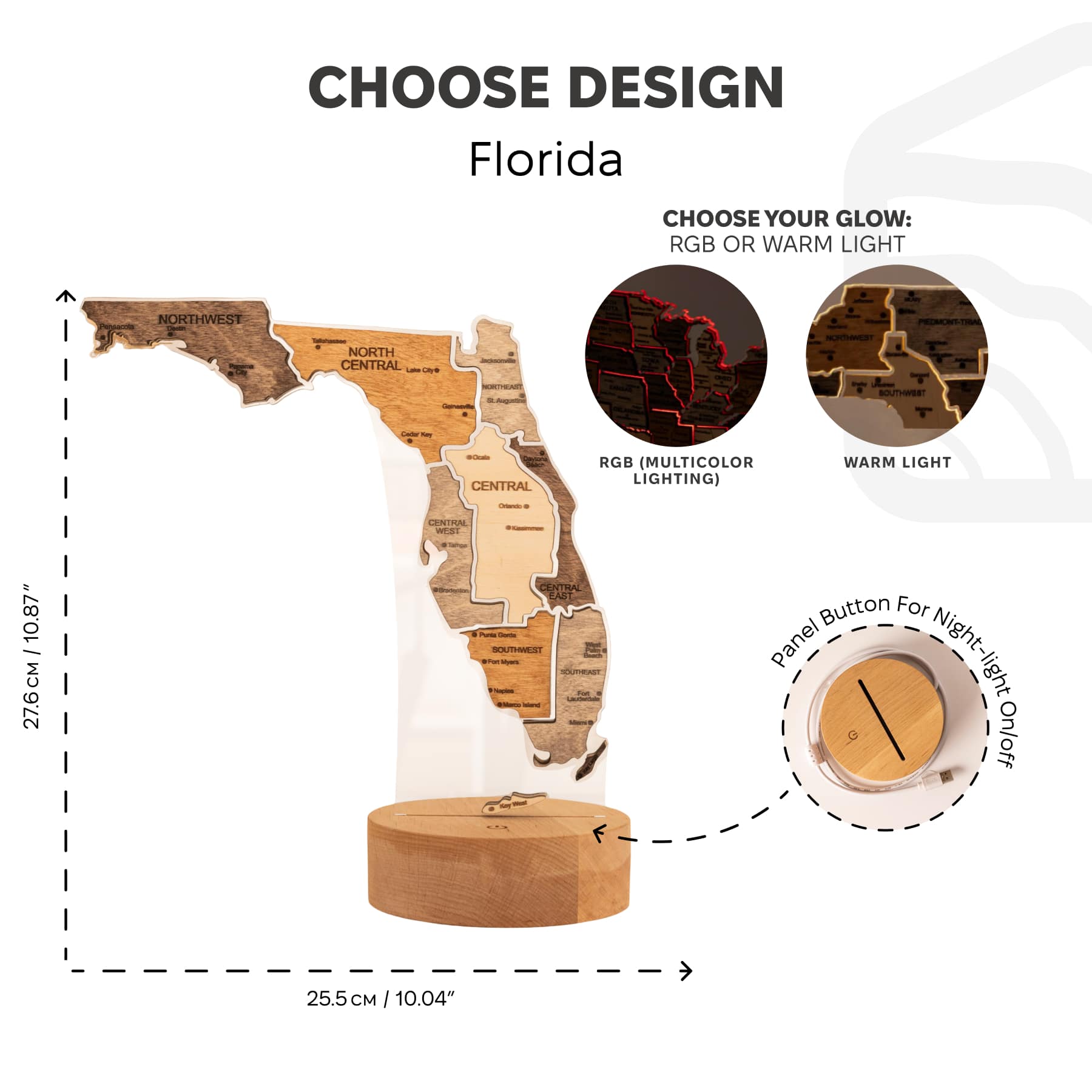 Night Light - Map of Florida State