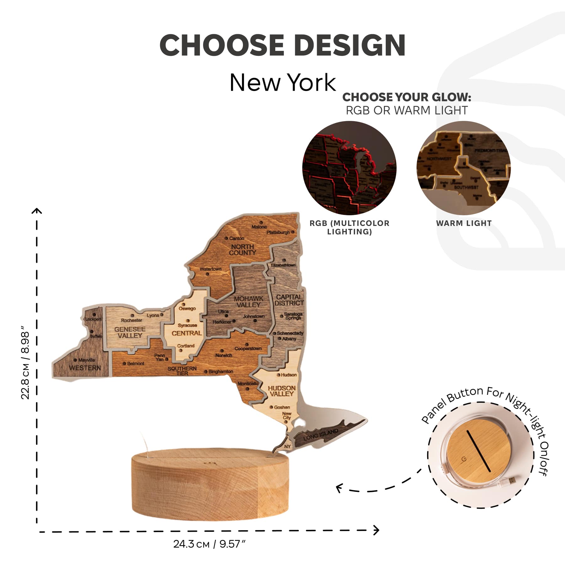 Night Light Map of New York