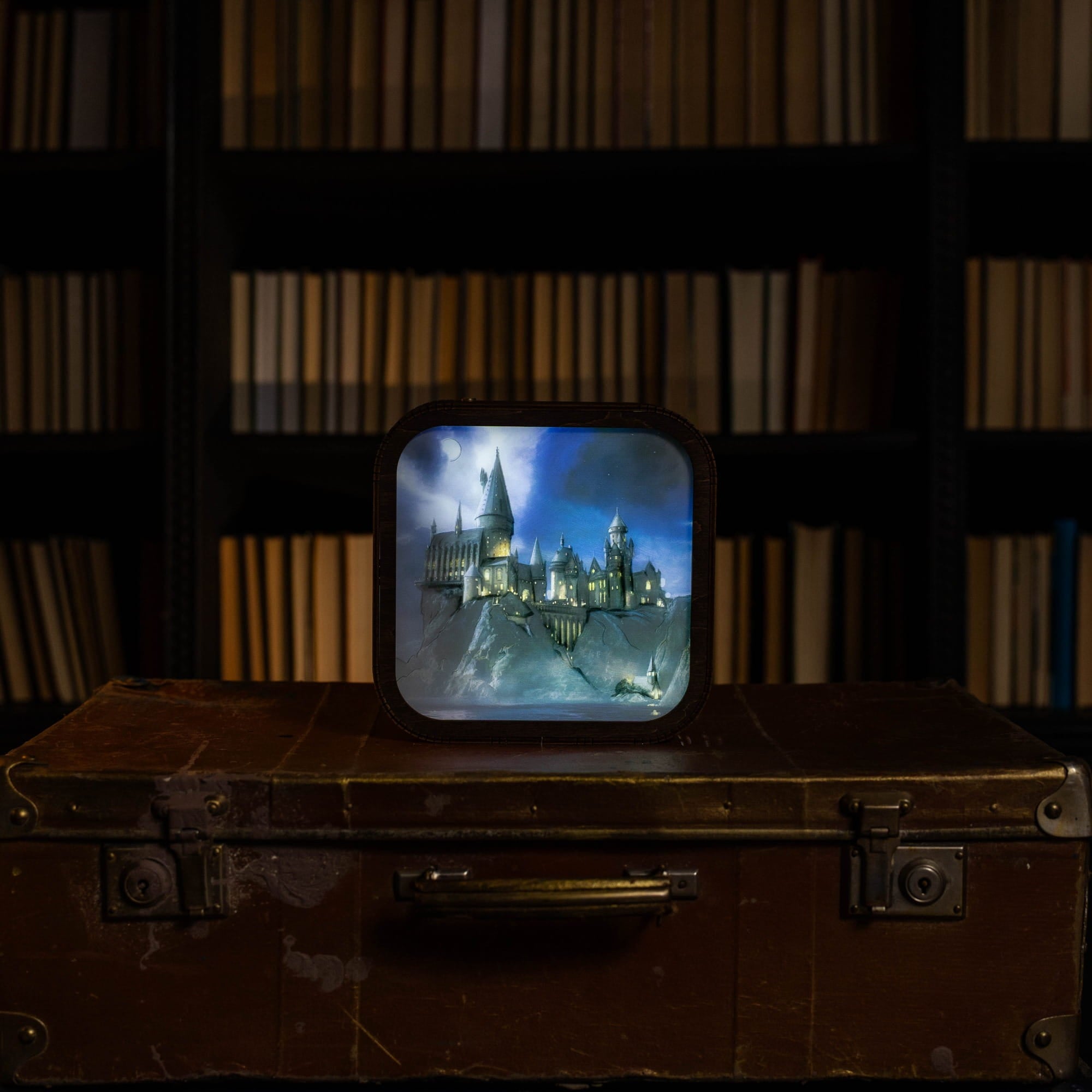 Wooden Acrylic Harry Potter Night Light - Hogwarts After Curfew by Enjoy The Wood