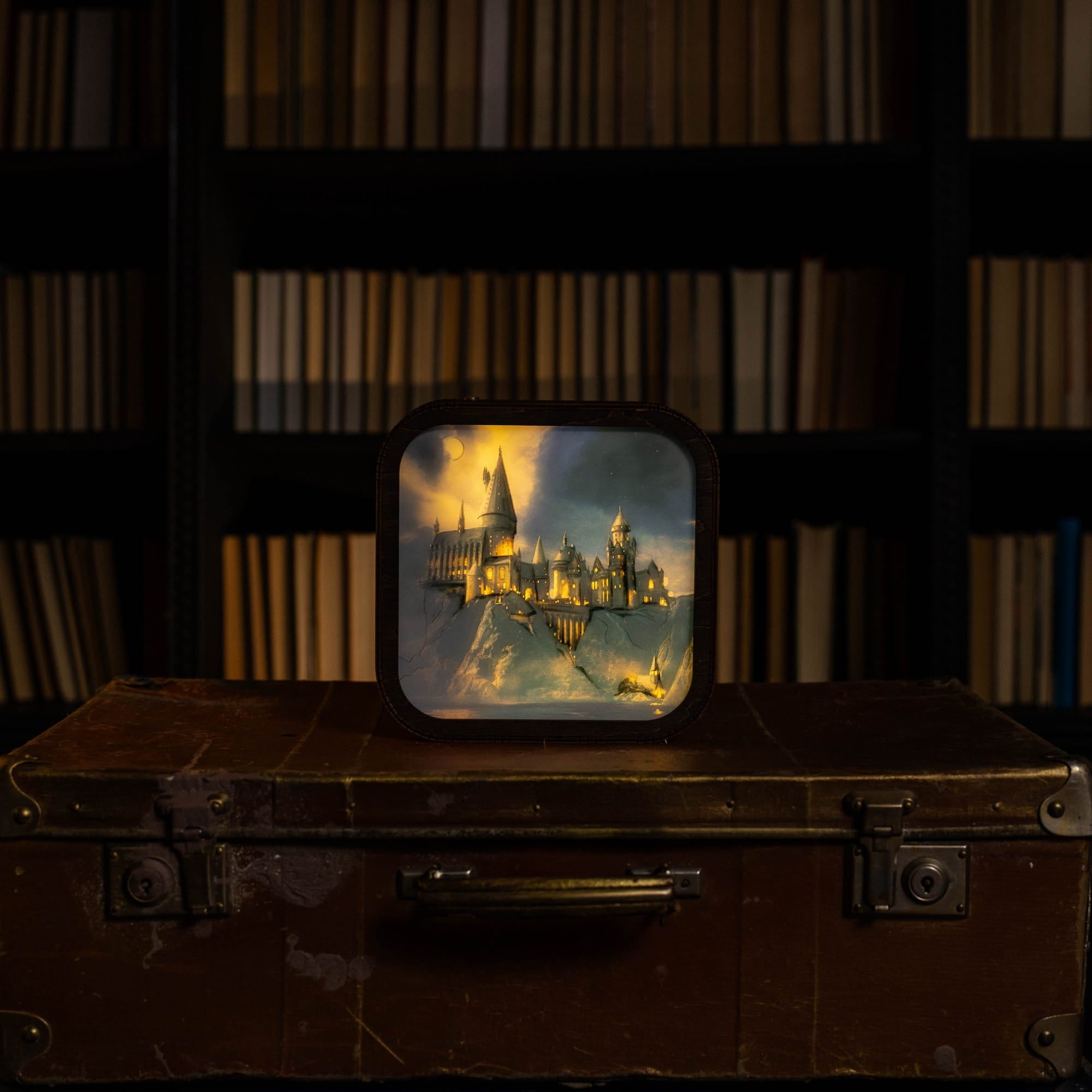 Wooden Acrylic Harry Potter Night Light - Hogwarts After Curfew by Enjoy The Wood