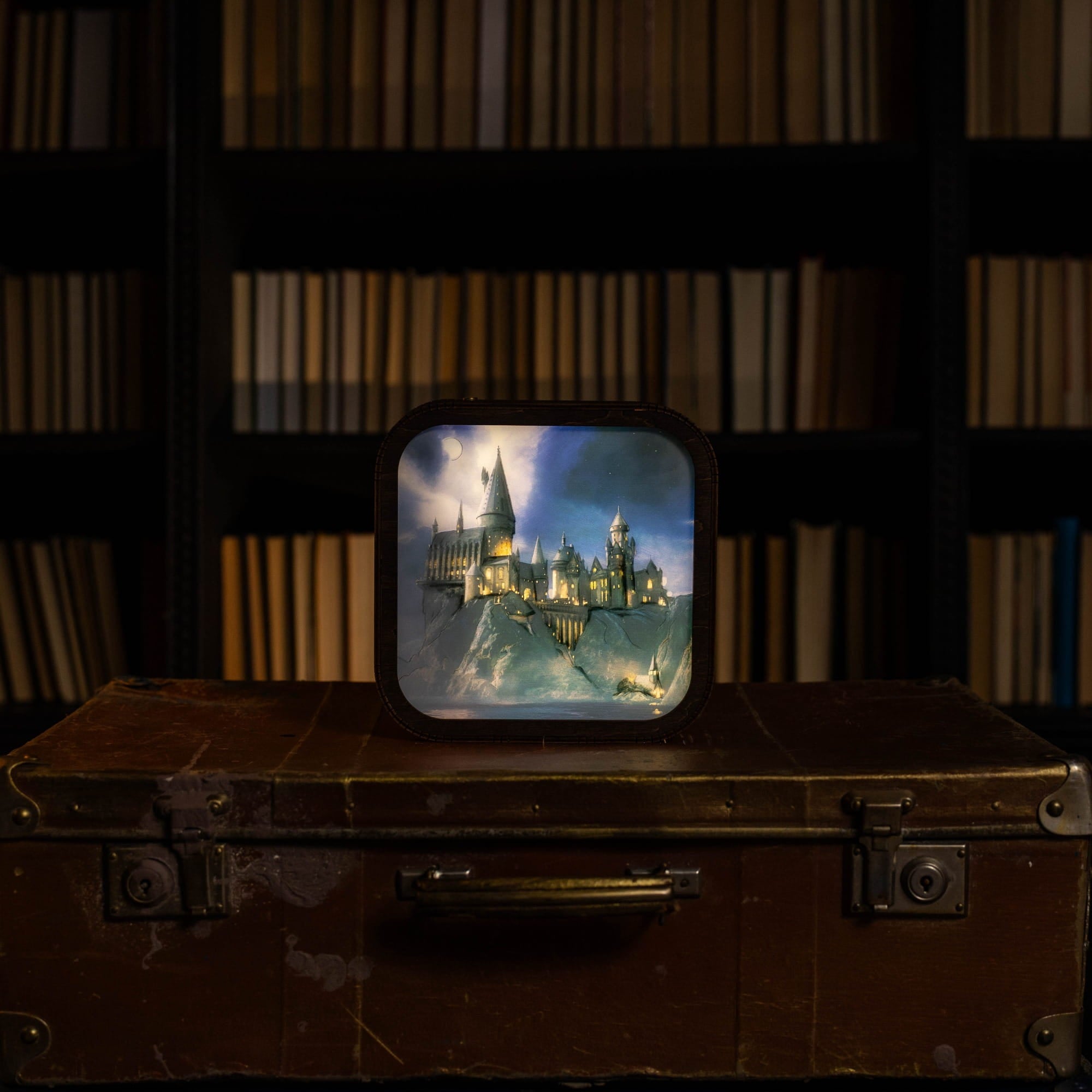Wooden Acrylic Harry Potter Night Light - Hogwarts After Curfew by Enjoy The Wood