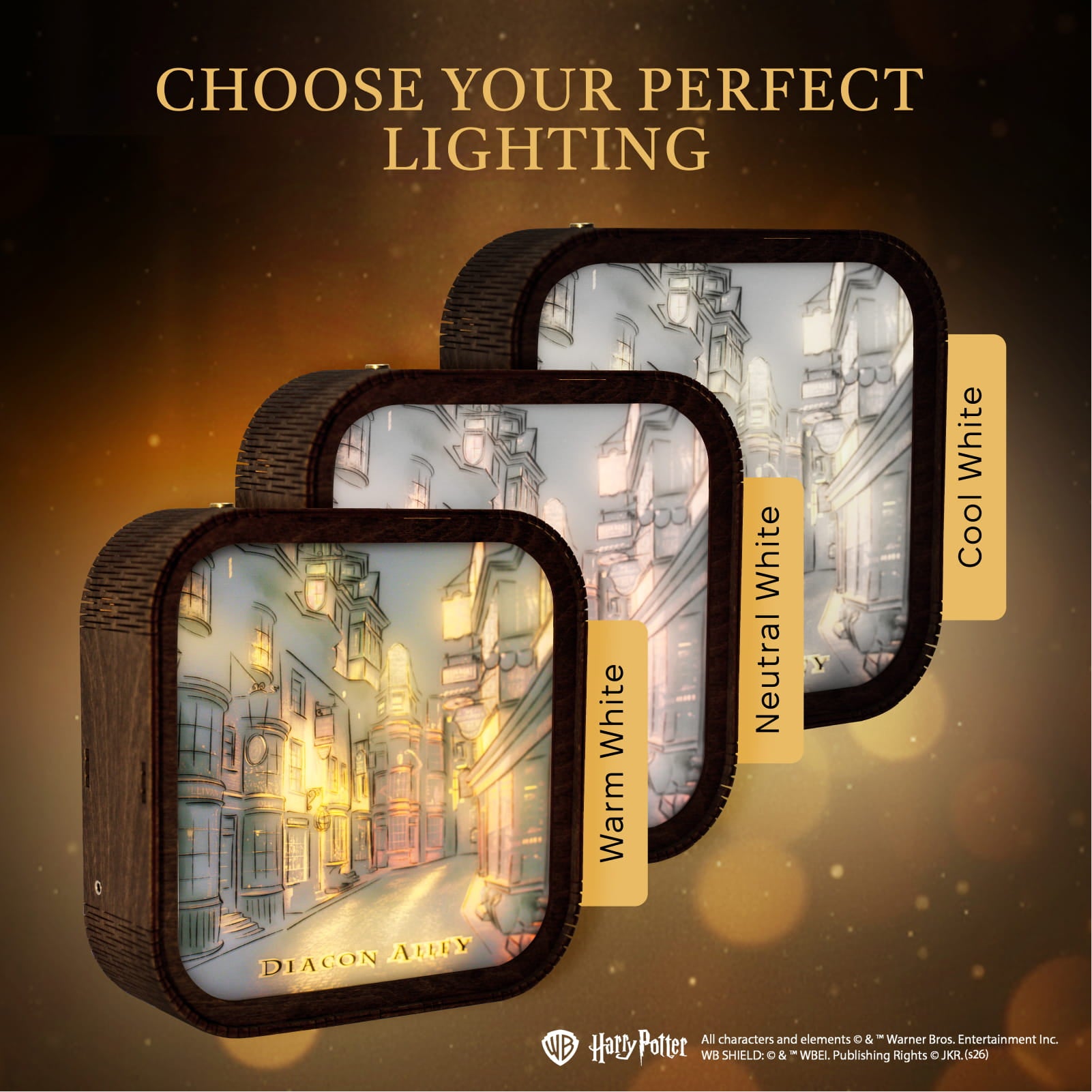 Wooden Acrylic Harry Potter Night Light - Night in Diagon Alley by Enjoy The Wood