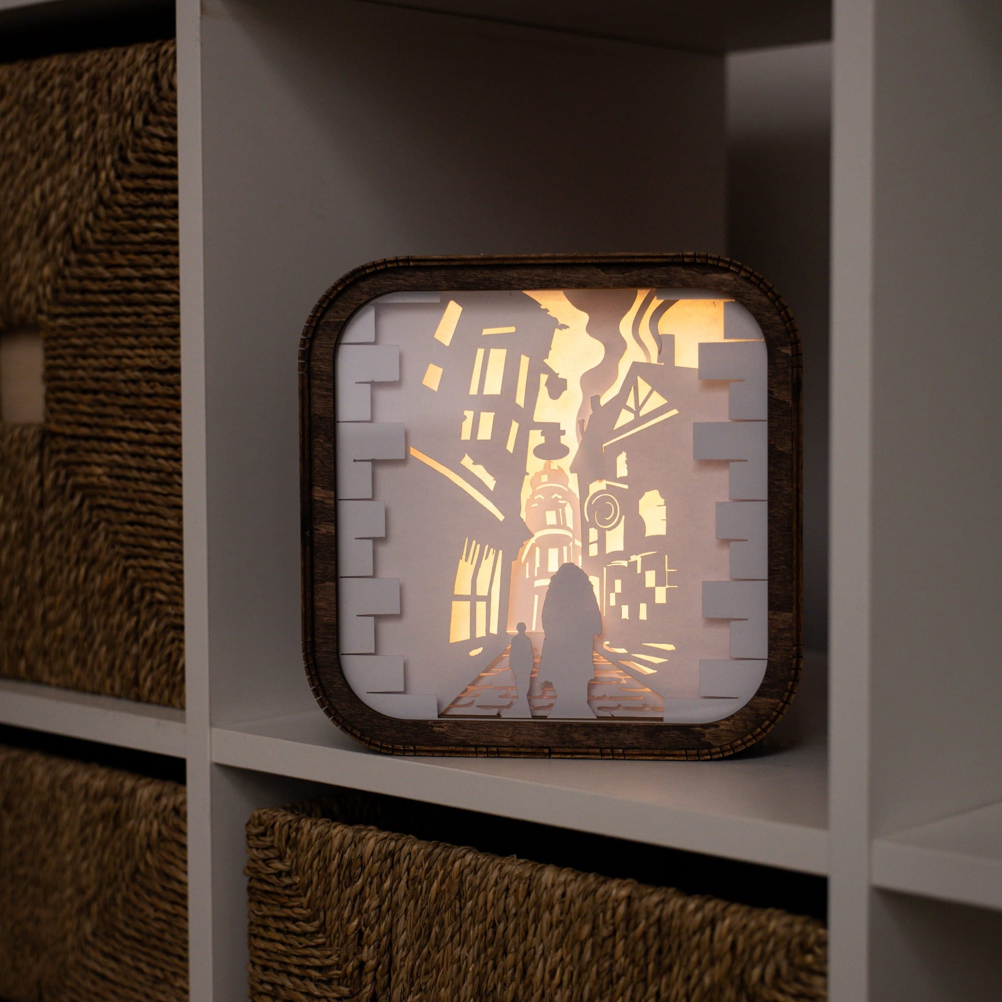 Wooden Paper Night Light - Diagon Alley by Enjoy The Wood