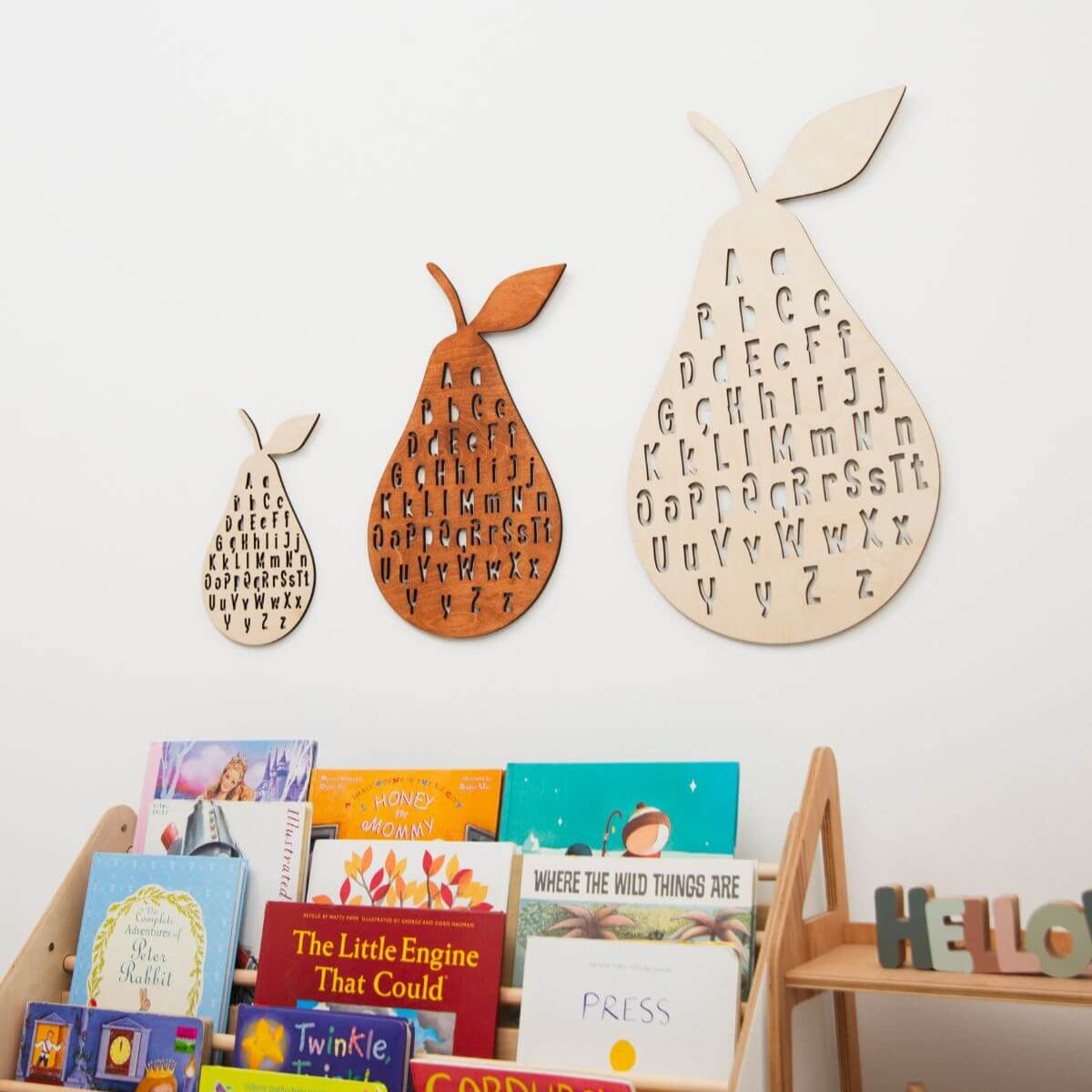 wooden alphabet sign