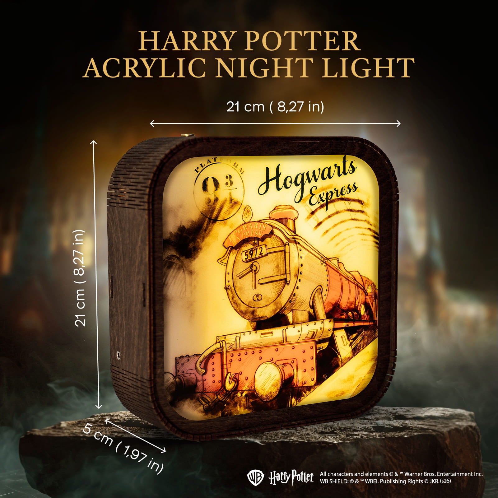 Veilleuse Harry Potter en bois et acrylique-Voie 9 ¾