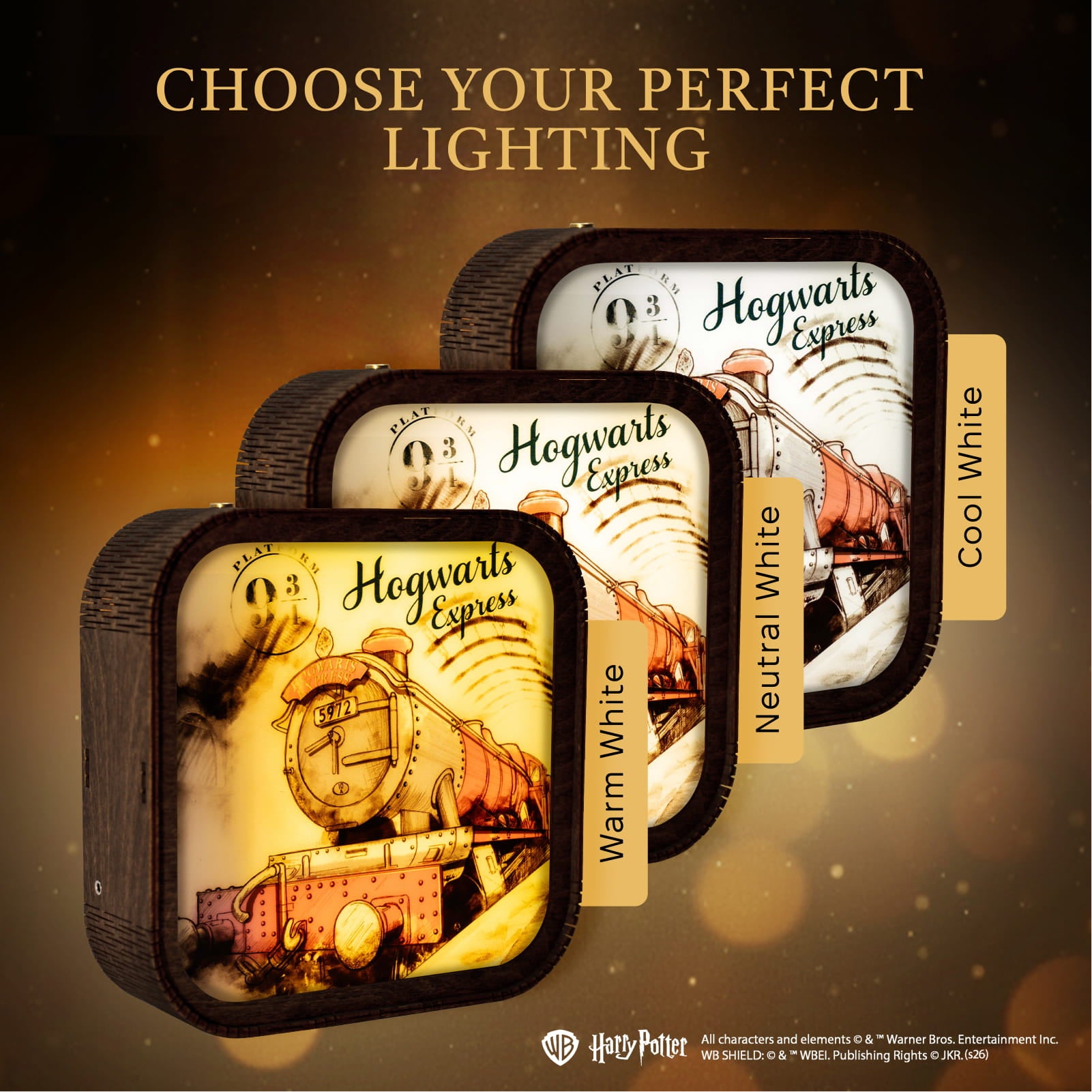 Veilleuse Harry Potter en bois et acrylique-Voie 9 ¾