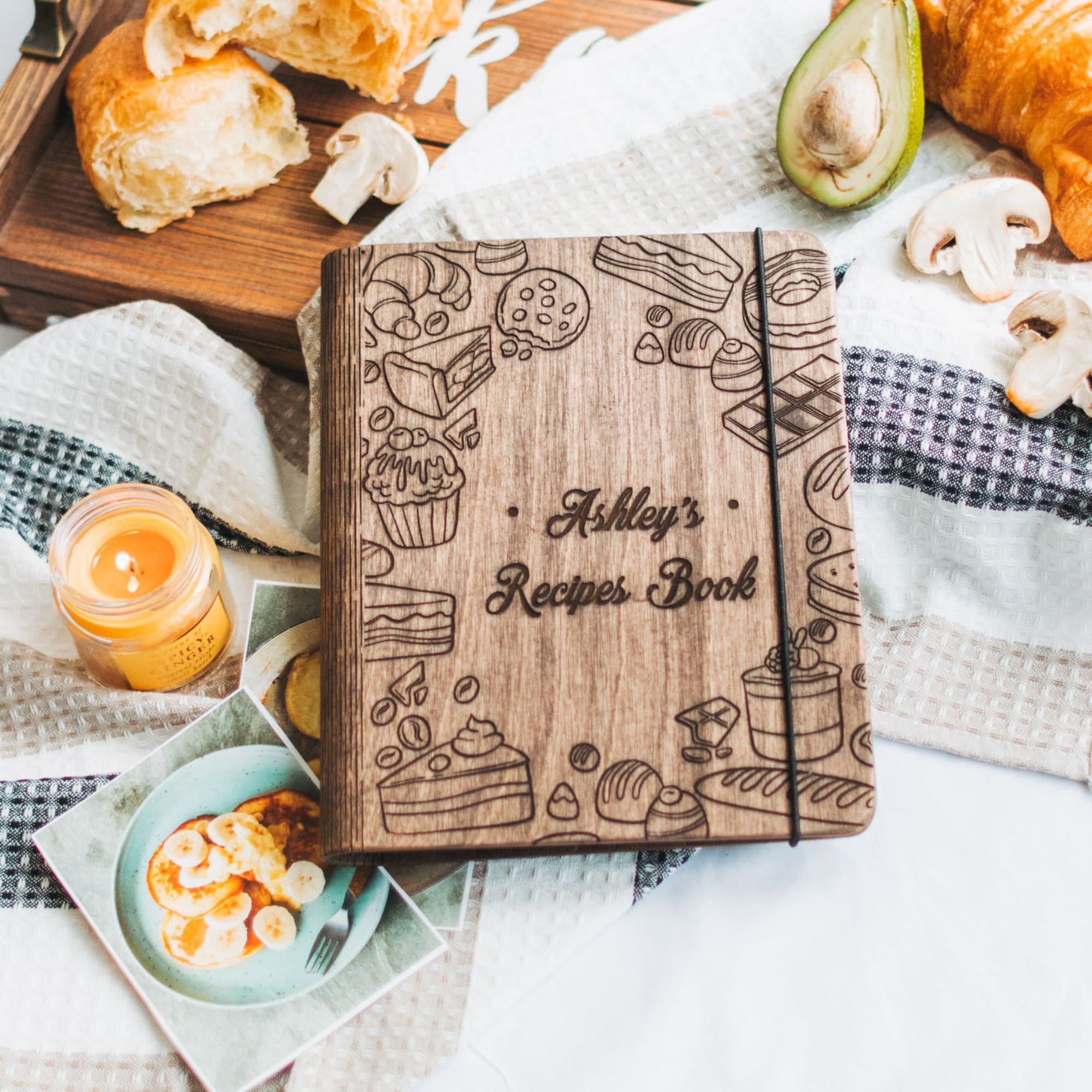 Libro de recetas de madera Pimientos