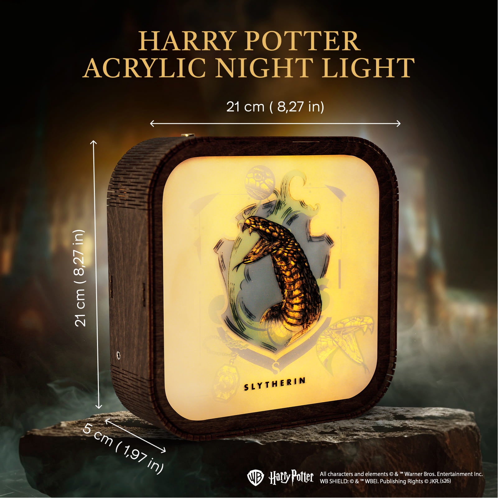 Wooden Acrylic Harry Potter Night Light - Serpent of Slytherin by Enjoy The Wood