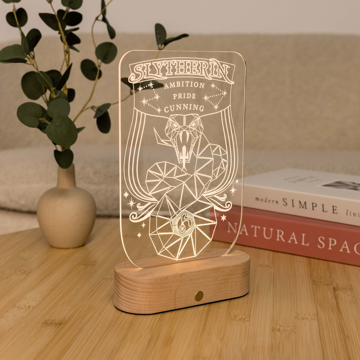 Acrylic Harry Potter Night Light - Serpent of Slytherin by Enjoy The Wood