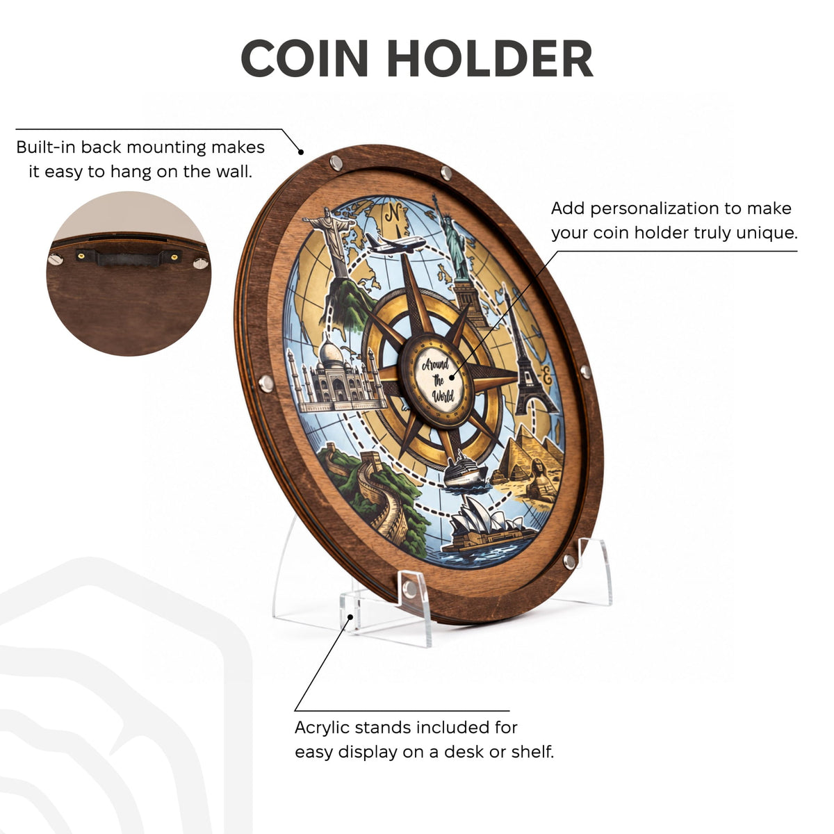 Coin Collection Display - Seven Wonders