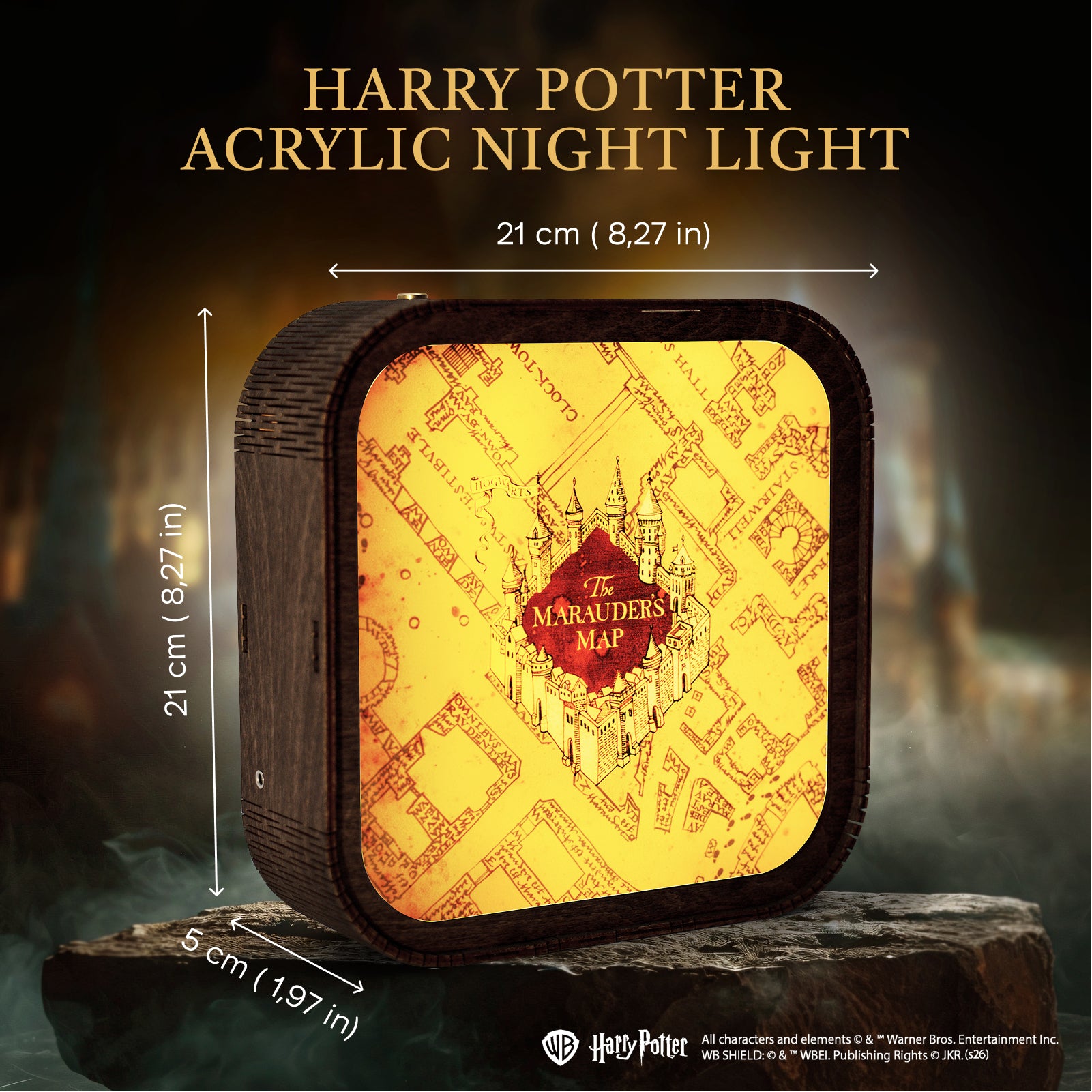 Wooden Acrylic Harry Potter Night Light - The Marauder’s Map by Enjoy The Wood