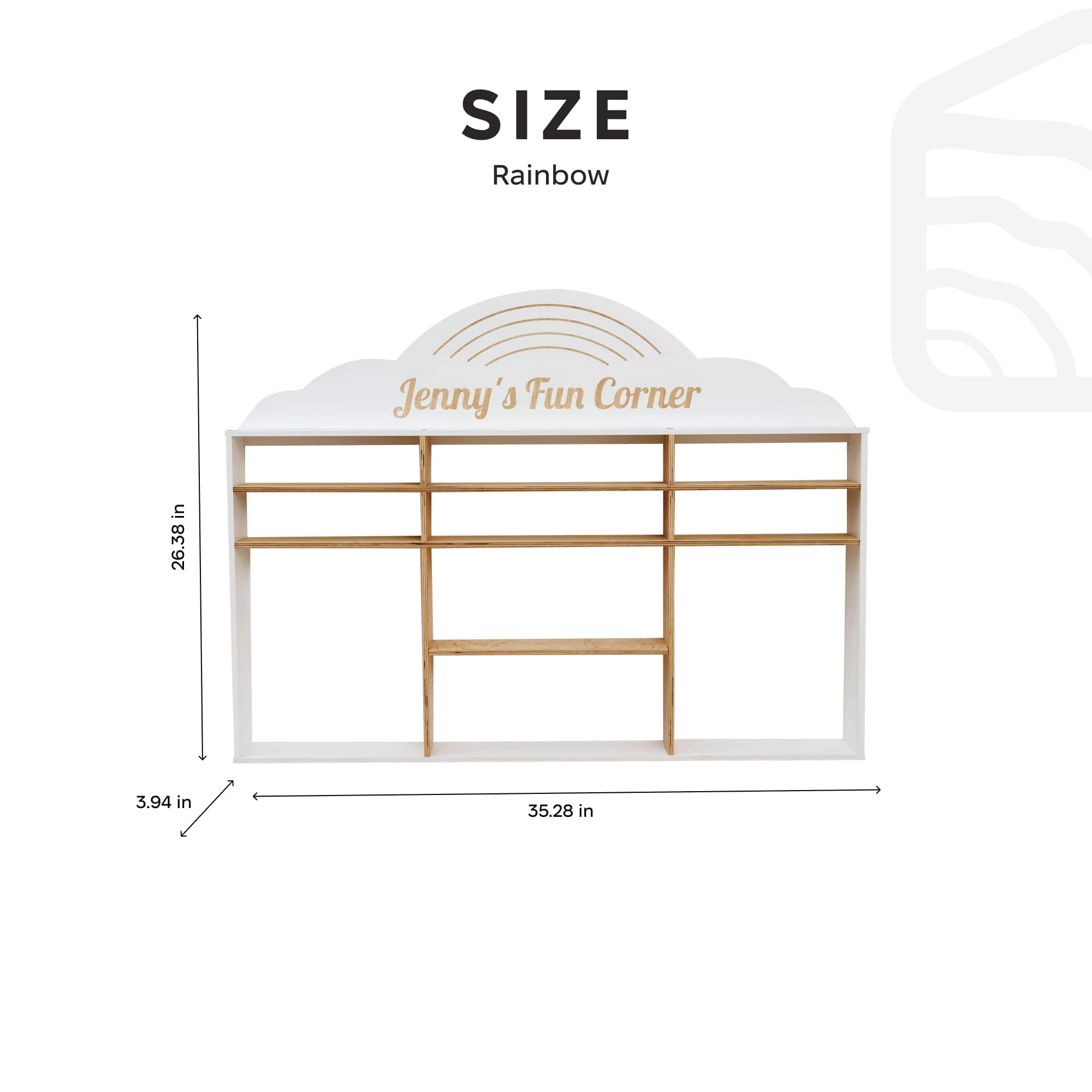 Wooden Toy Organizer - Rainbow