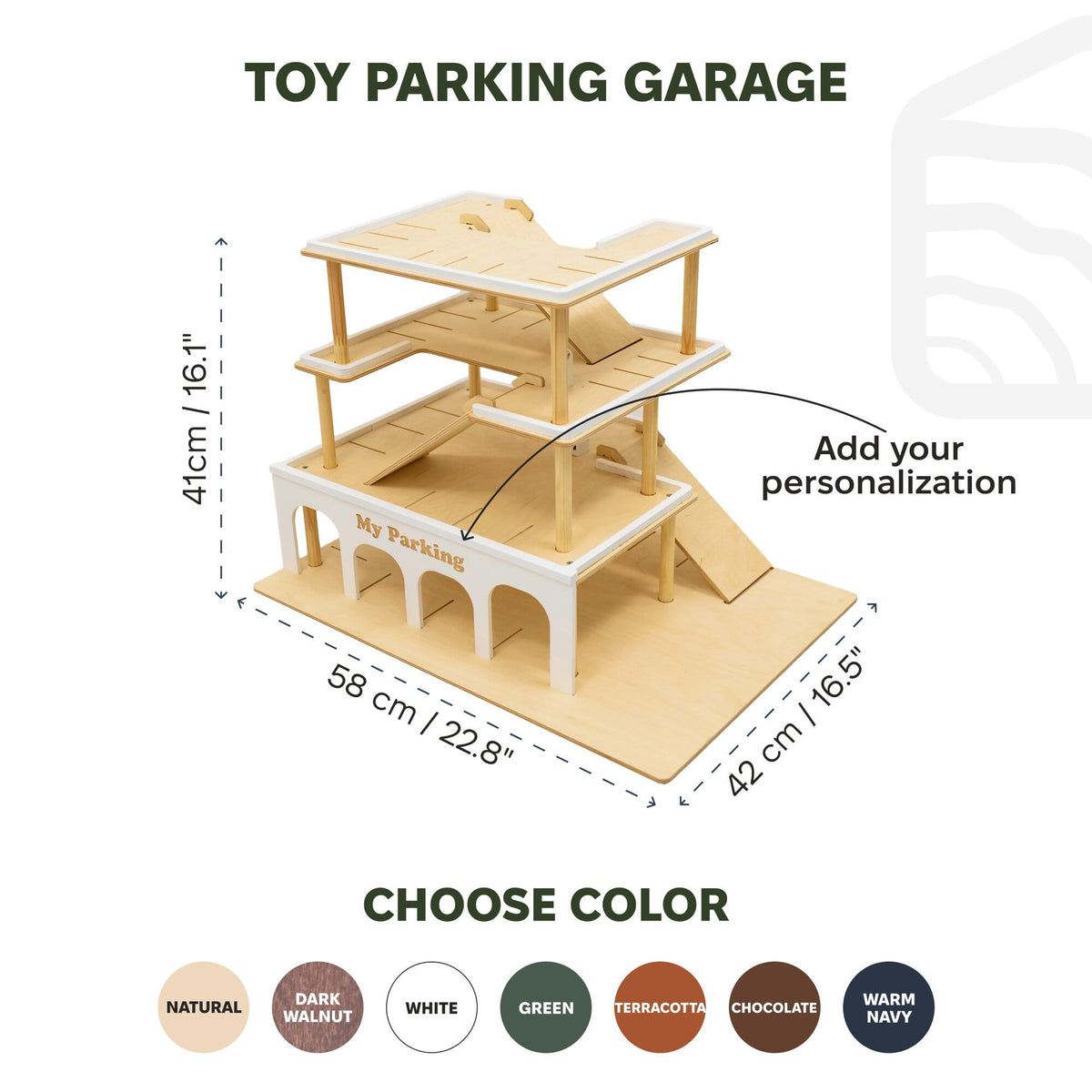 toy parking garage dimensions