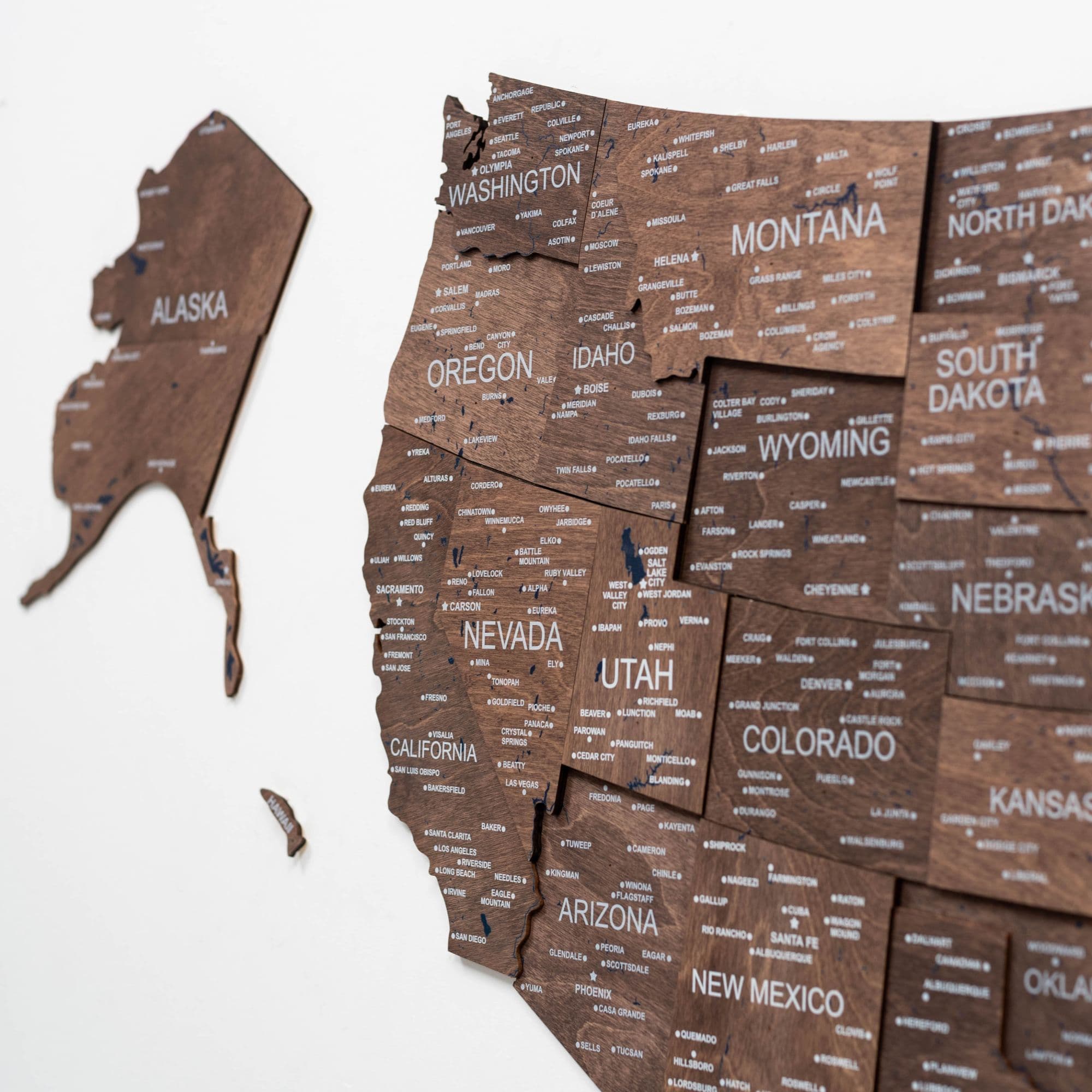 wooden map of united states