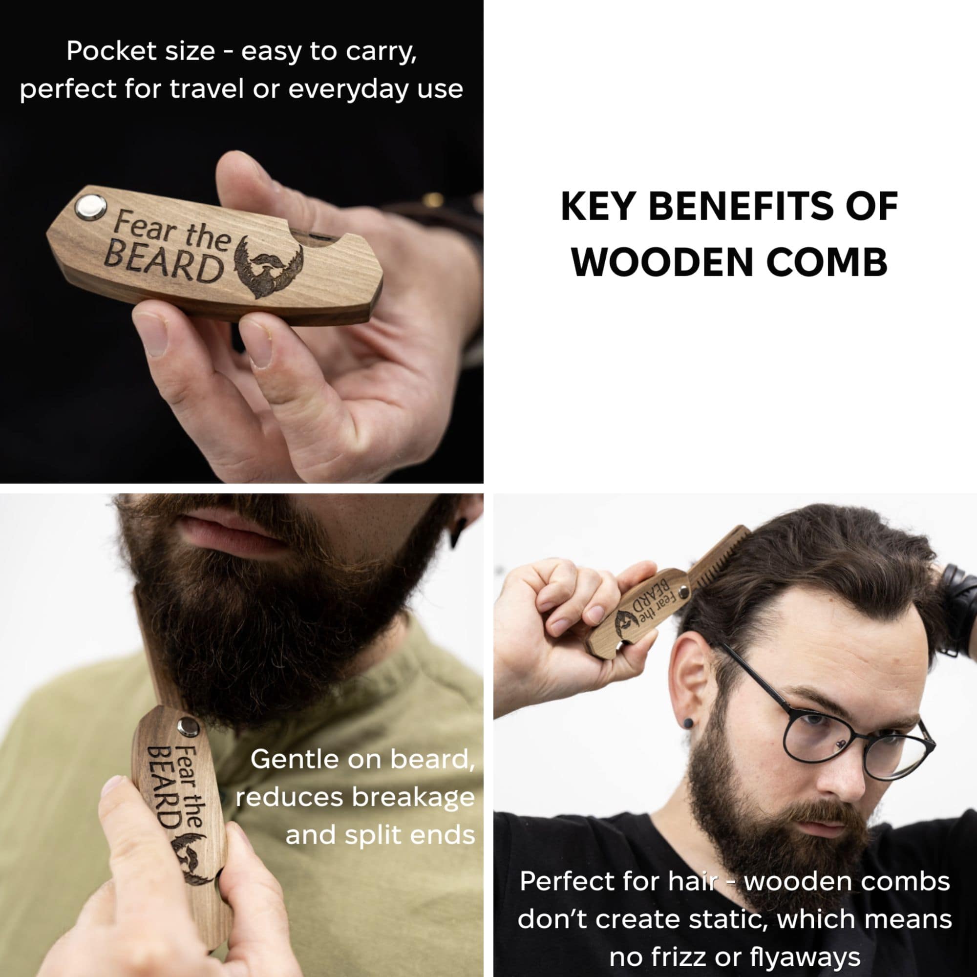 wooden narroway beard comb