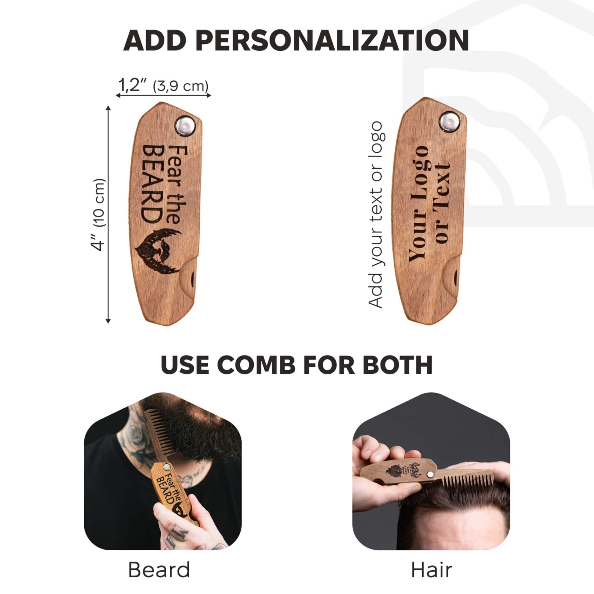 wooden narroway beard comb