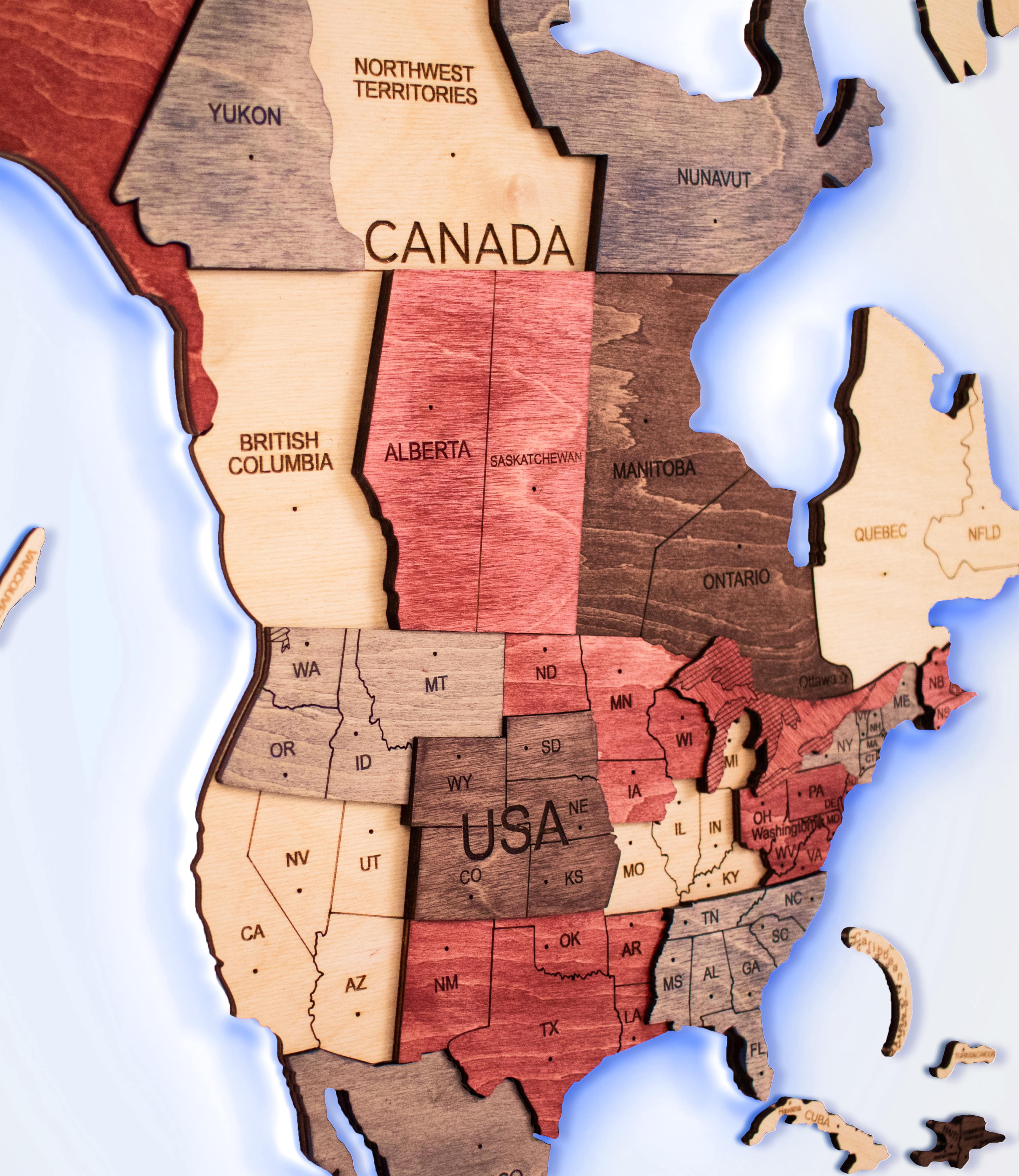 LED map home decor