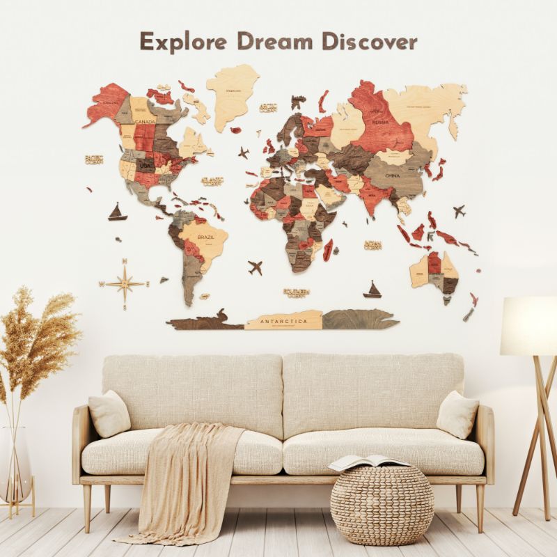 wooden quote for map