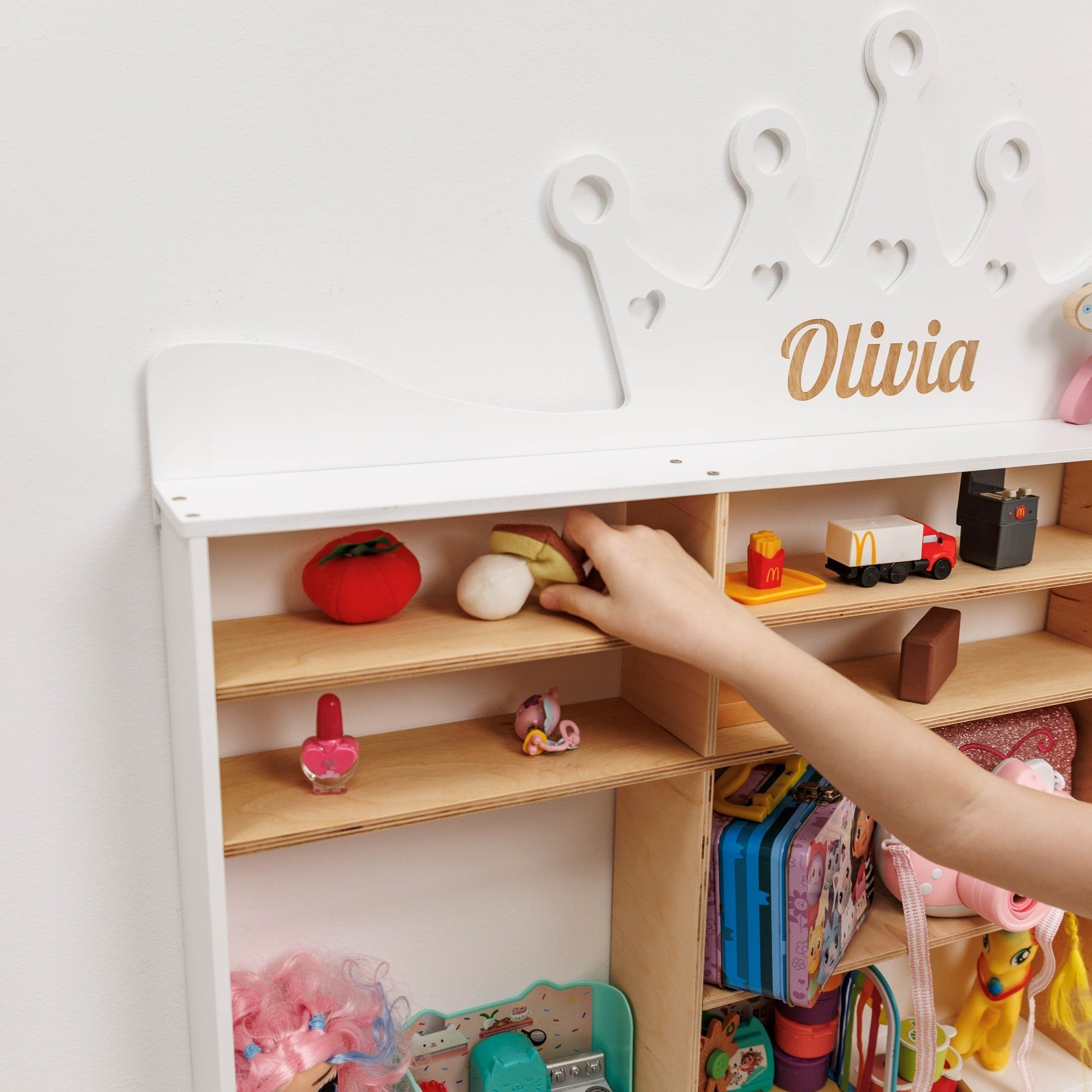 Wooden Toy Organizer - Crown