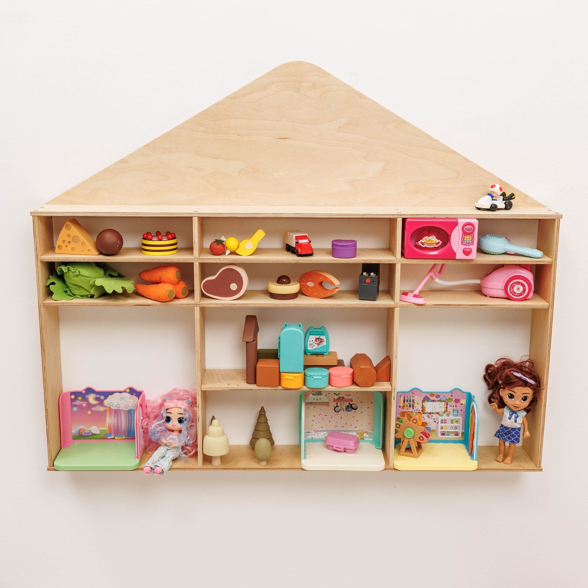 Wooden Toy Organizer - House