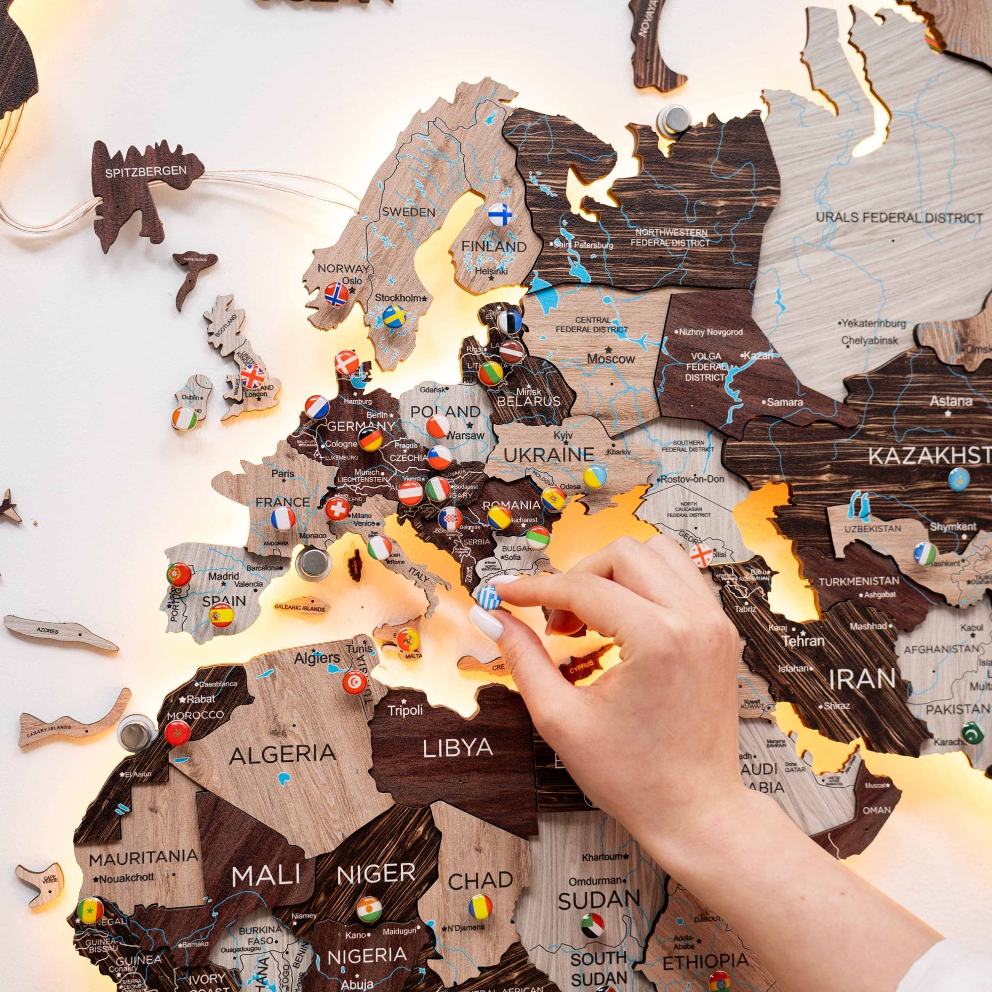 light up world map