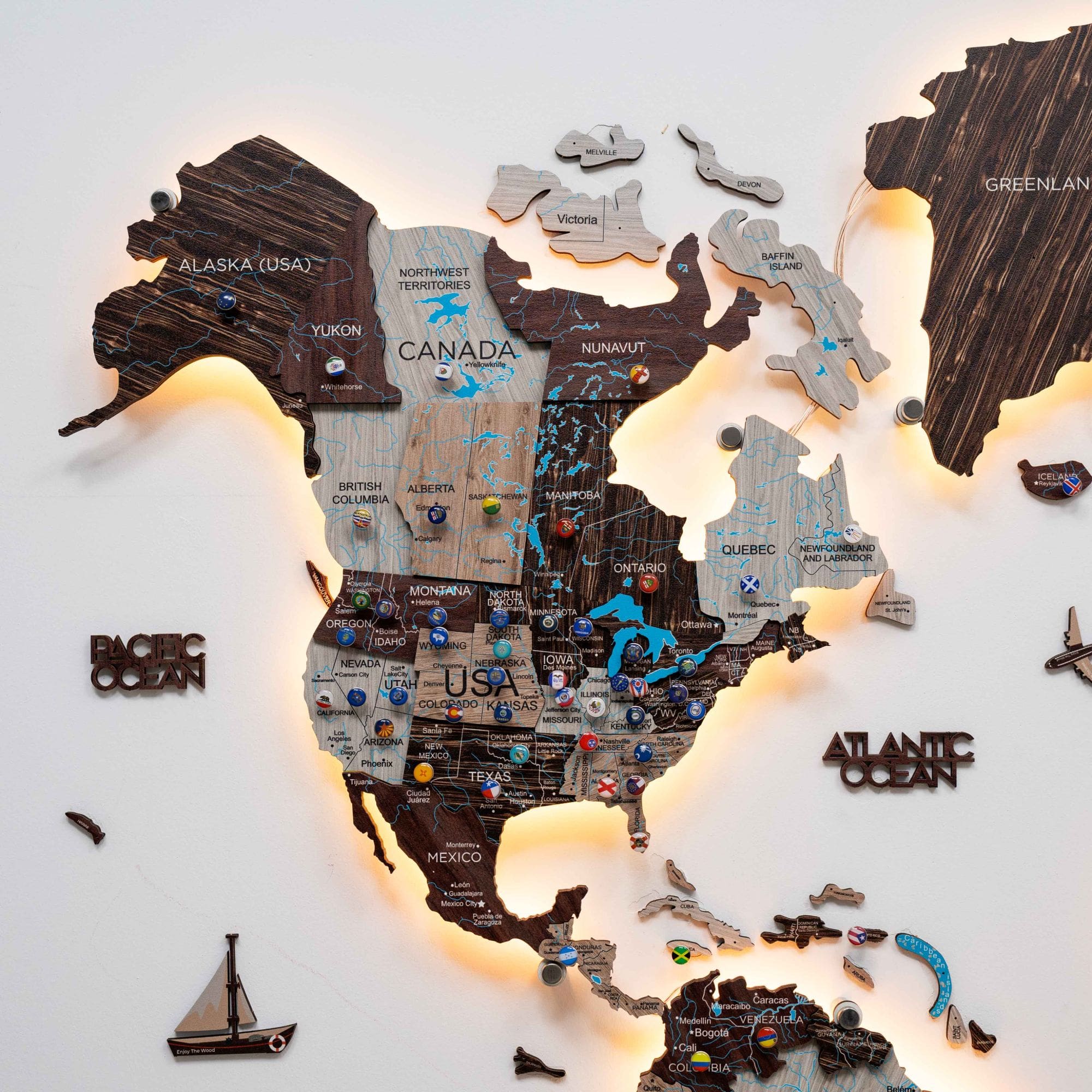 light up world map